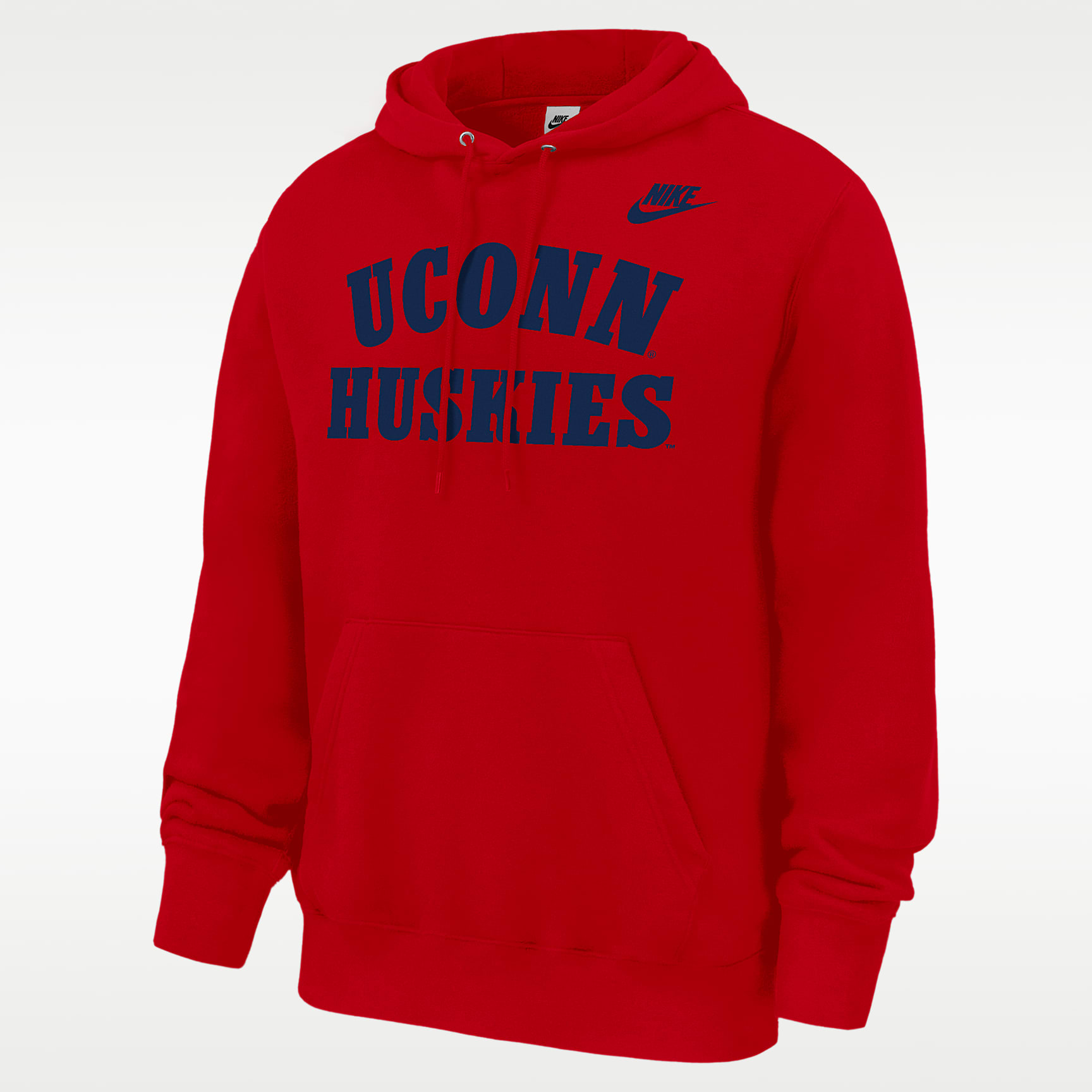 Sudadera con gorro sin cierre de futbol Nike de tejido Fleece para hombre Connecticut Huskies Club