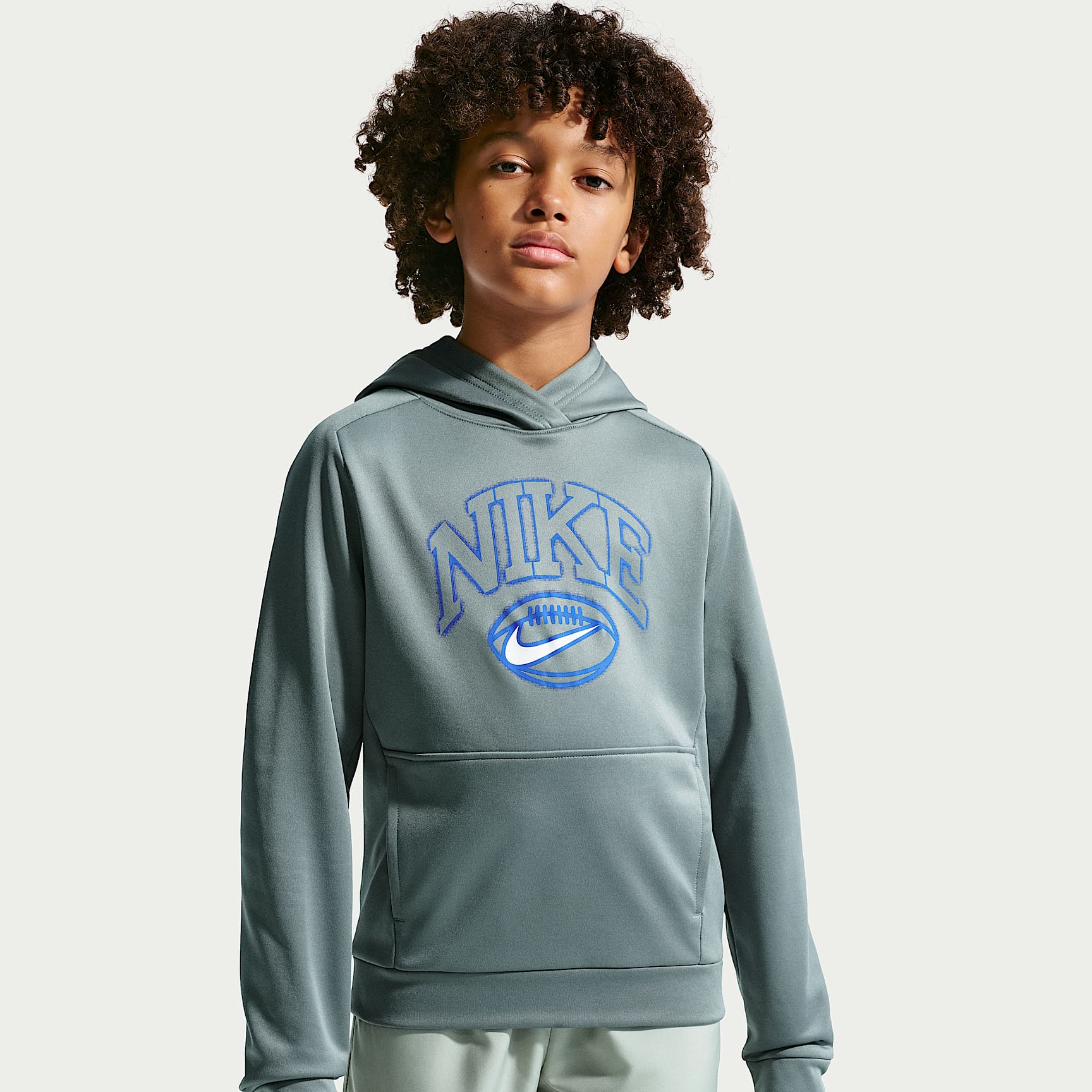 Sudadera con gorro sin cierre Therma-FIT para niño talla grande Nike Trophy