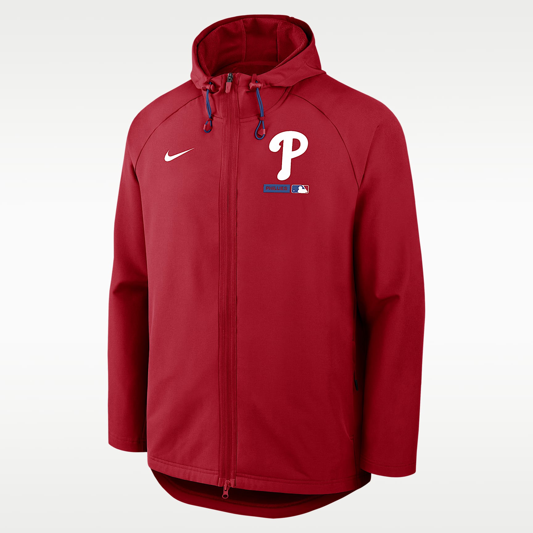 Chamarra Nike Therma-FIT de la MLB con gorro y cierre completo para hombre Philadelphia Phillies Authentic Collection