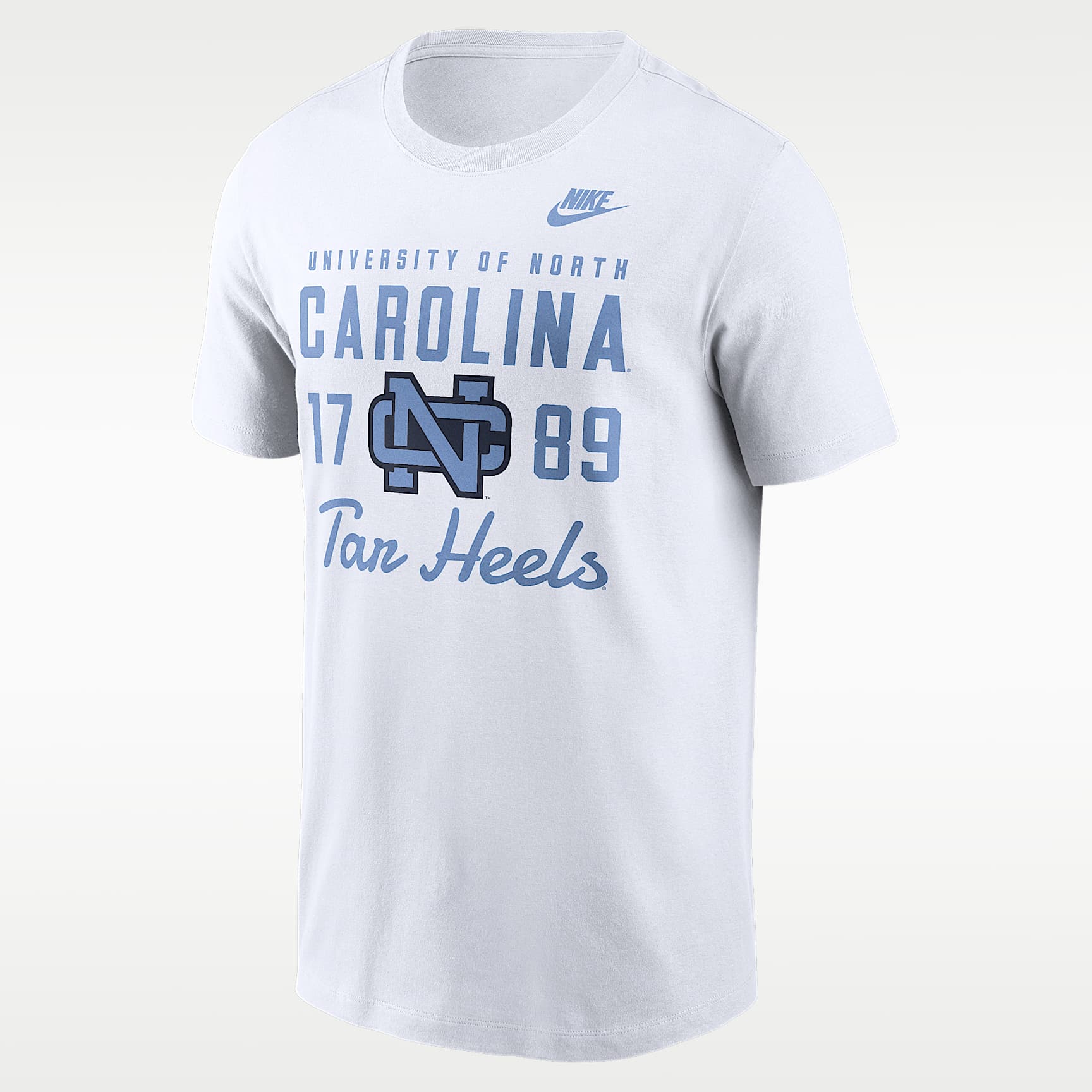 Playera universitaria Nike para hombre North Carolina Legacy Stacked Est