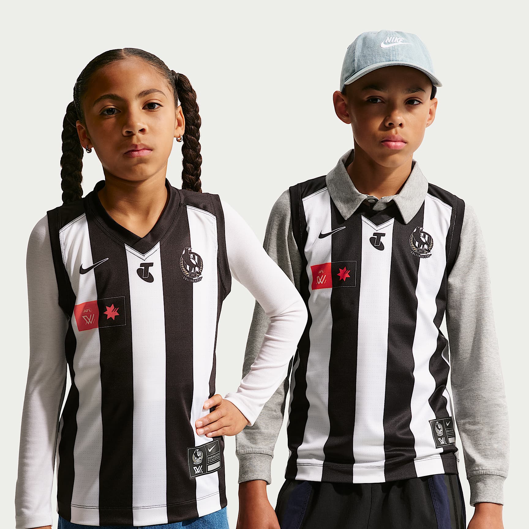 Collingwood F.C. AFLW 2026 Stadium Home Older Kids' Nike AFLW Replica Jersey