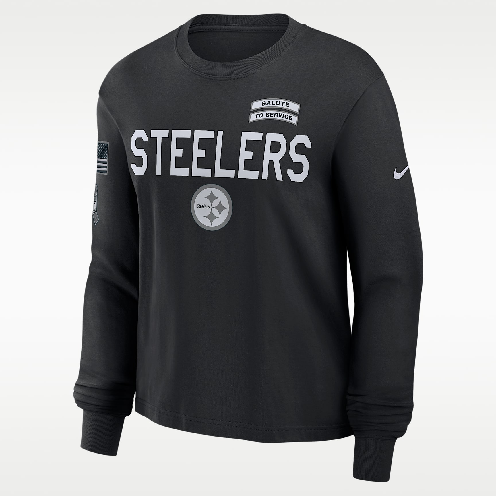 Pittsburgh Steelers Salute to Service Sideline Women's Nike Dri-FIT NFL Long-Sleeve T-Shirt