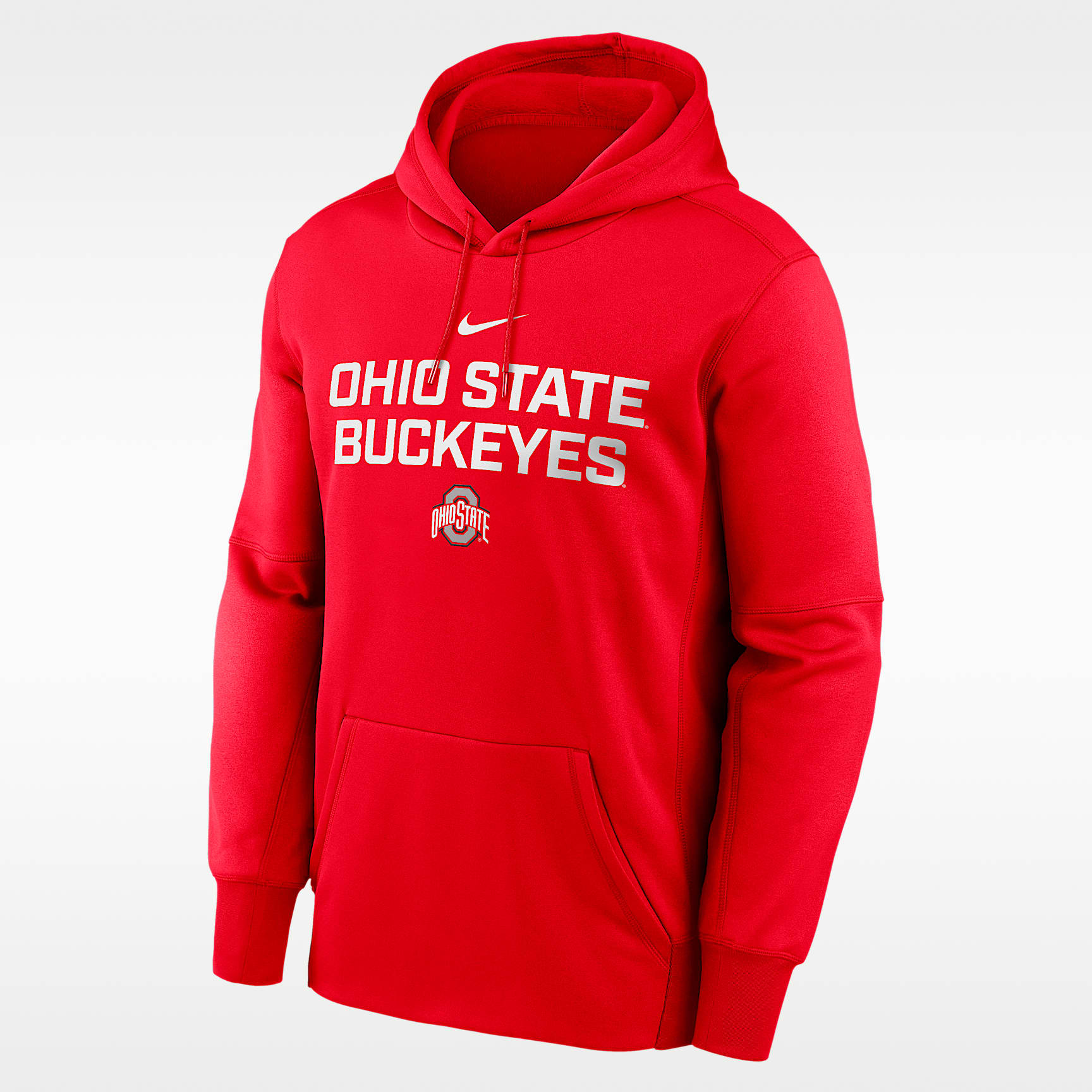 Sudadera con gorro sin cierre universitaria Nike Therma para hombre Ohio State Team Stacked