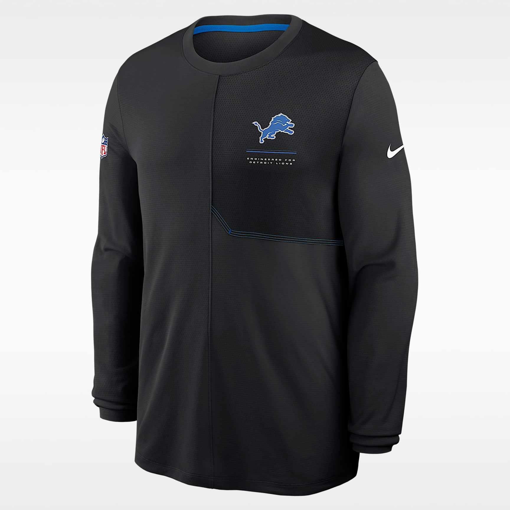 Detroit Lions Sideline Coach Men's Nike Dri-FIT NFL Long-Sleeve Top