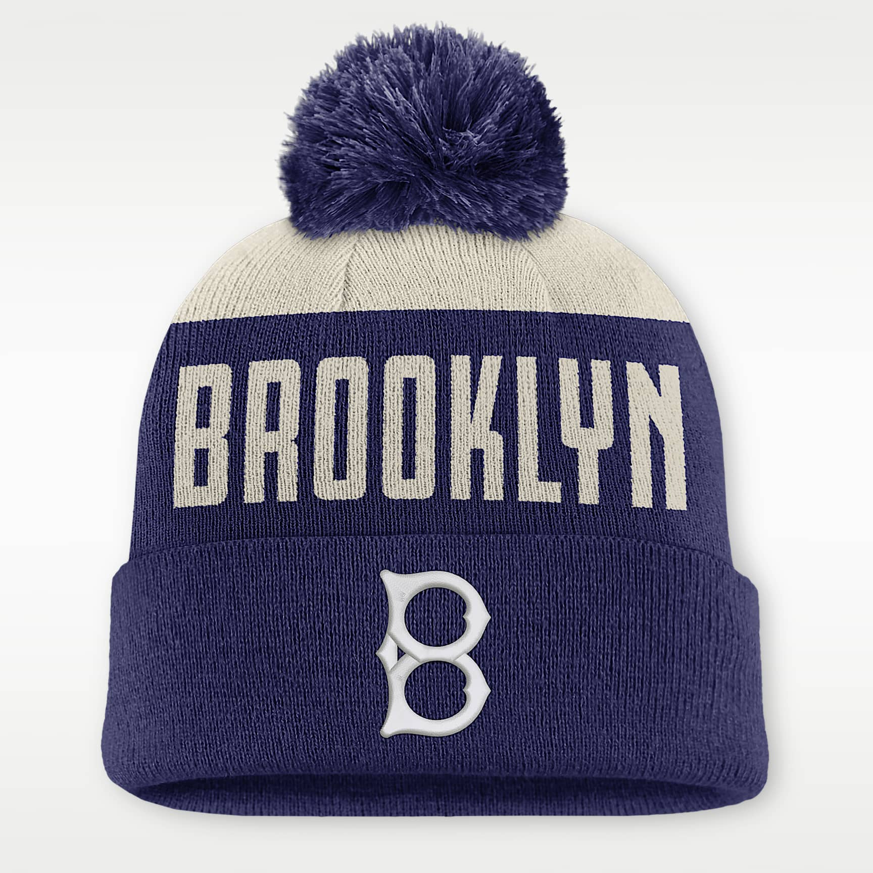 Gorro con dobladillo y pompón Nike de la MLB para hombre Brooklyn Dodgers Cooperstown Peak