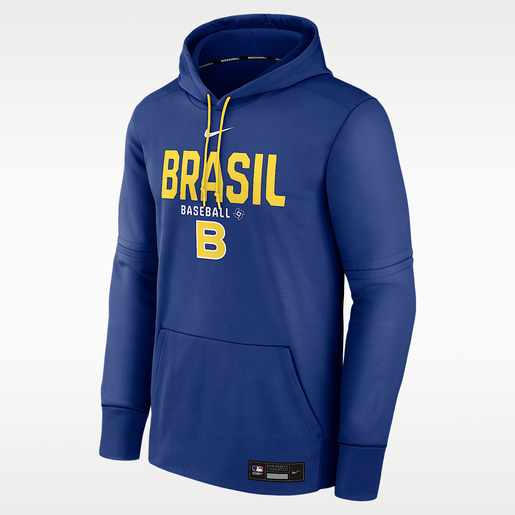 Brazil National Baseball Team 2026 World Baseball Classic Authentic Collection Men's Nike Therma Pullover Hoodie