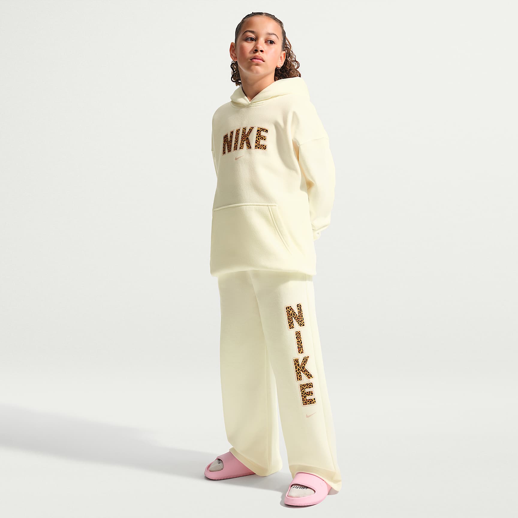 Nike Sportswear Studio Big Kids' (Girls') Fleece Open-Hem Pants