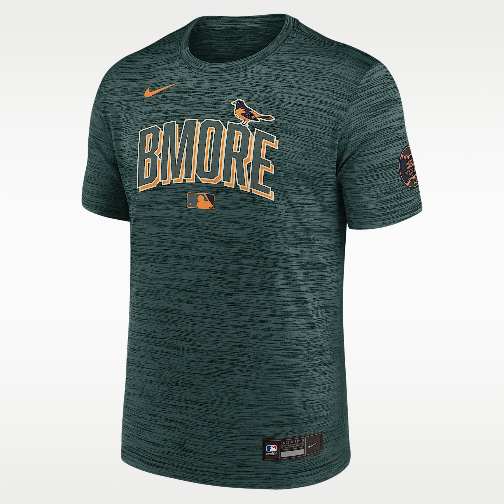 Playera Nike Dri-FIT de la MLB para hombre Baltimore Orioles City Connect Velocity