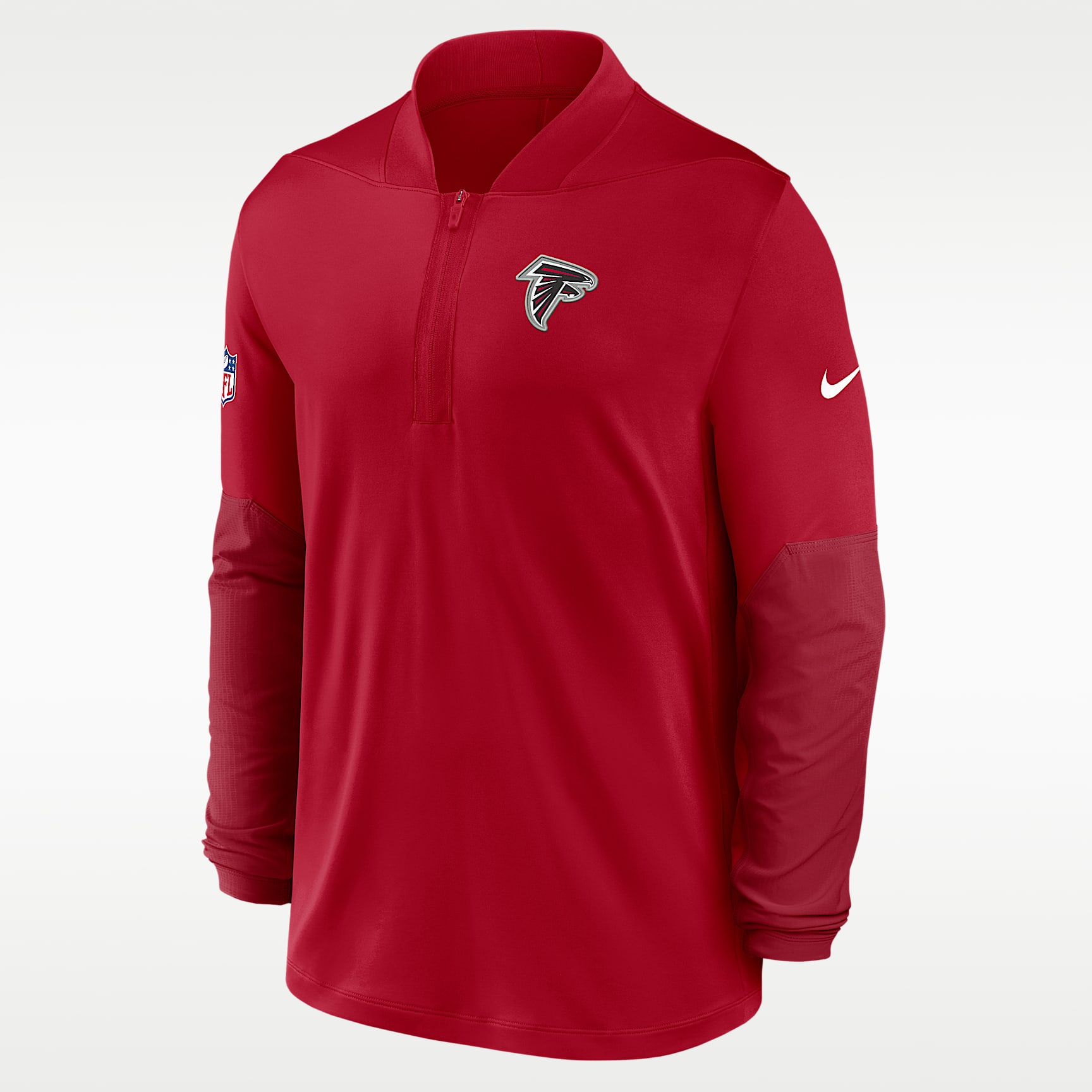 Playera Nike Dri-FIT de la NFL de medio cierre para hombre Atlanta Falcons Feel the Pressure