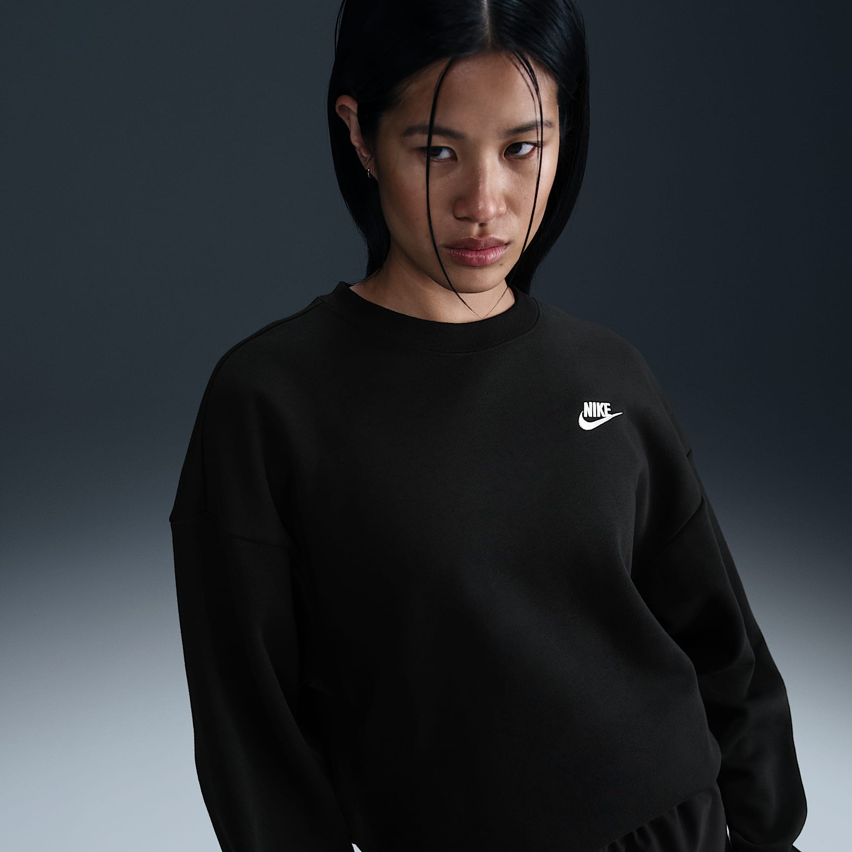 Sudadera de cuello redondo holgada para mujer Nike Sportswear Club Fleece