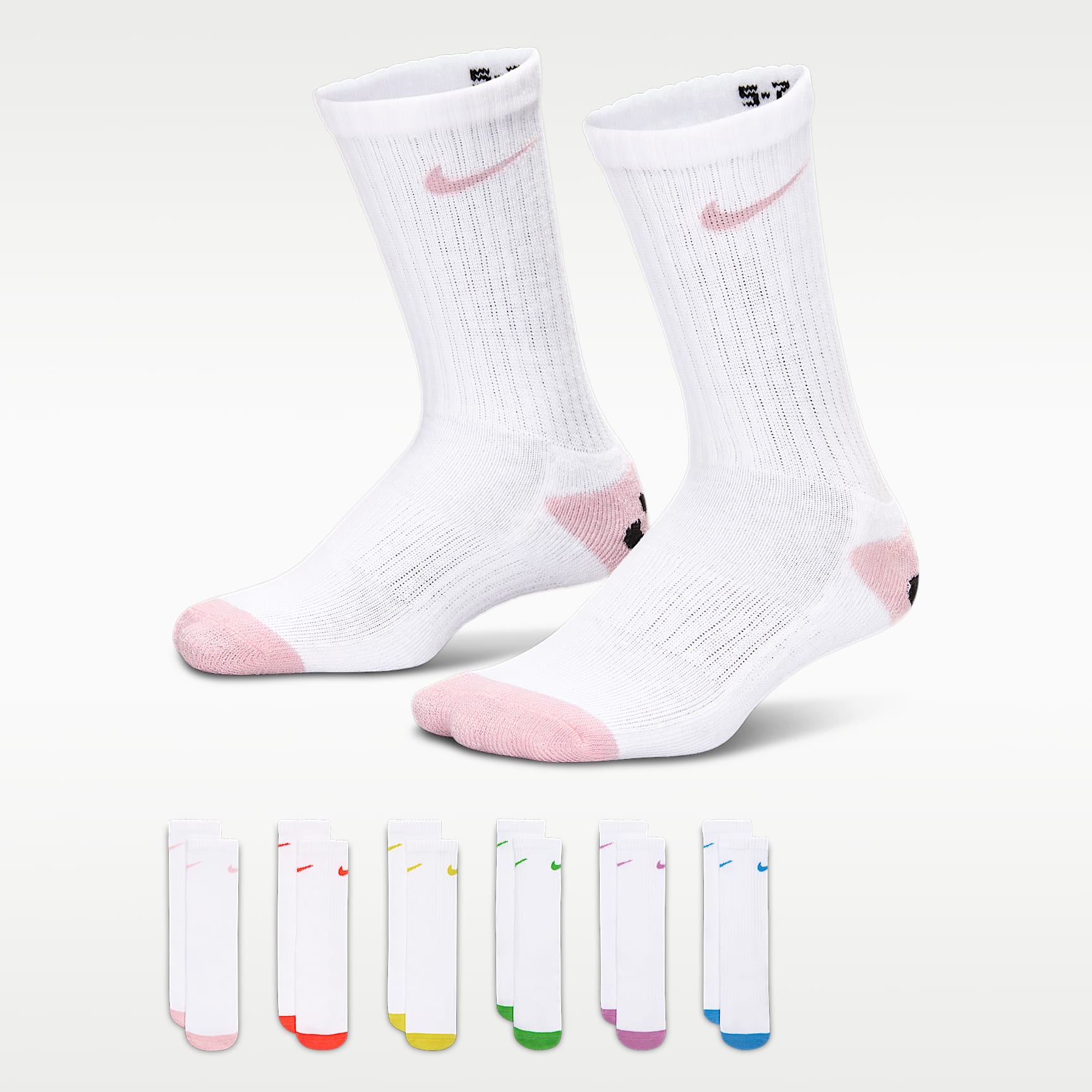 나이키 스마일리 크루 삭스(6켤레) 리틀키즈 드라이 핏 양말