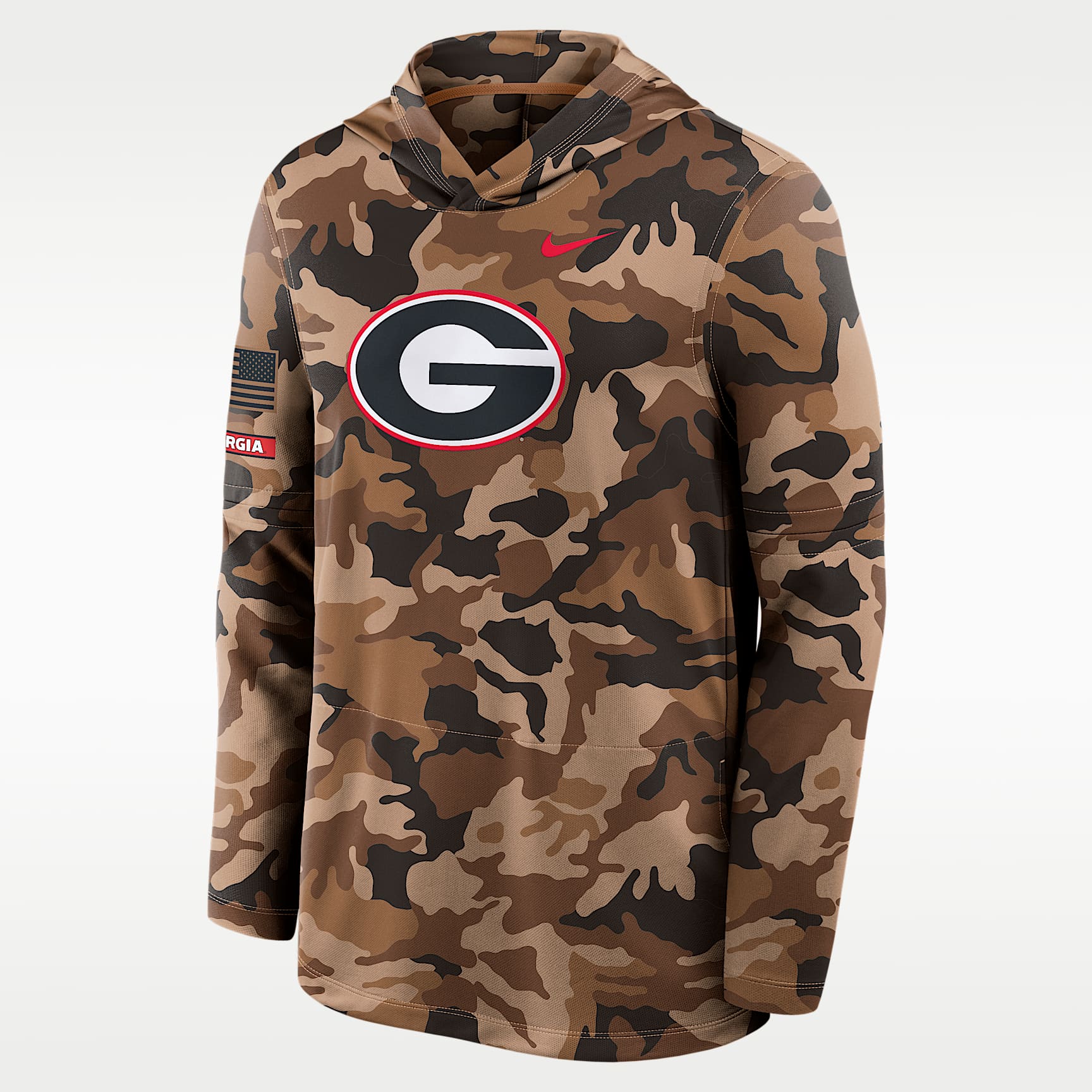 Georgia Military Appreciation Men's Nike Dri-FIT College Long-Sleeve Hooded Top