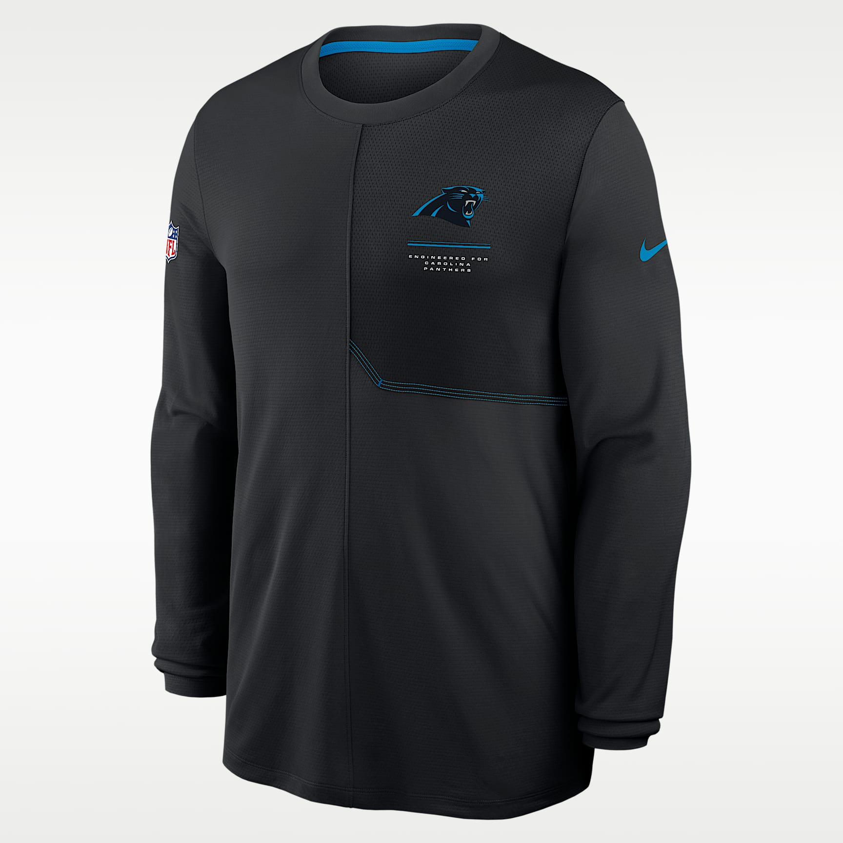 Carolina Panthers Sideline Coach Men's Nike Dri-FIT NFL Long-Sleeve Top