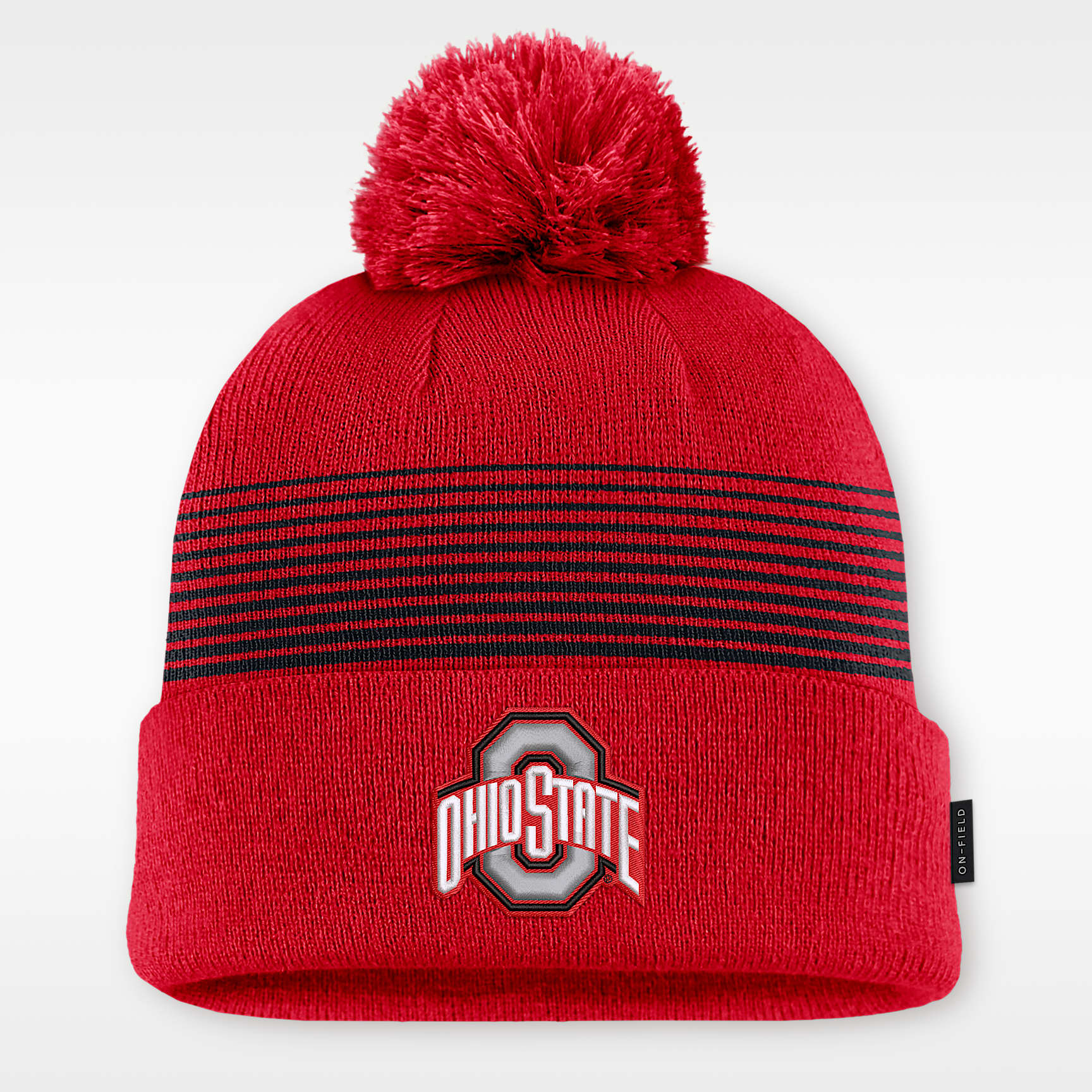 Ohio State Sideline Peak Men's Nike College Cuffed Pom Beanie