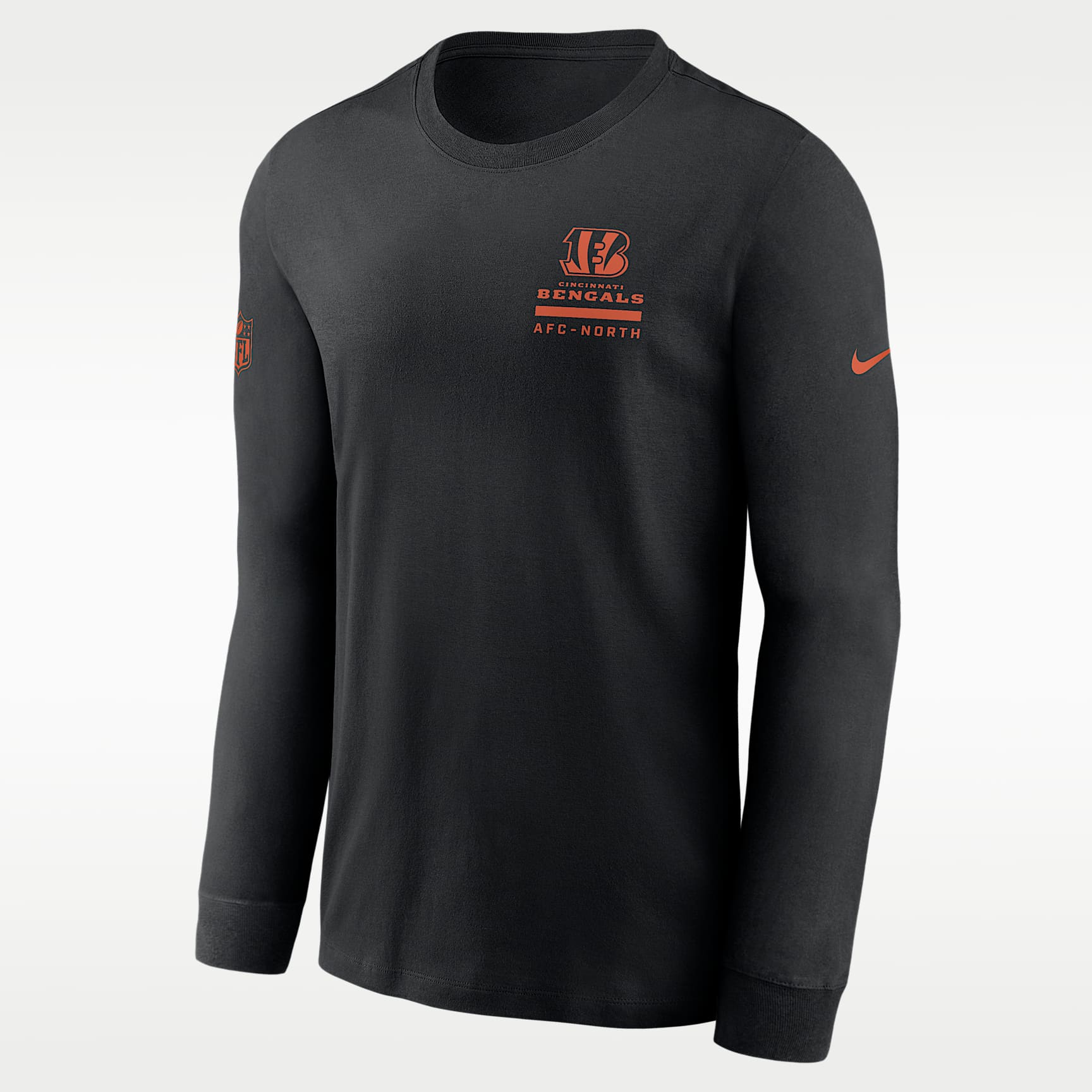 Playera de manga larga Nike Dri-FIT de la NFL para hombre Cincinnati Bengals Sideline Team Issue