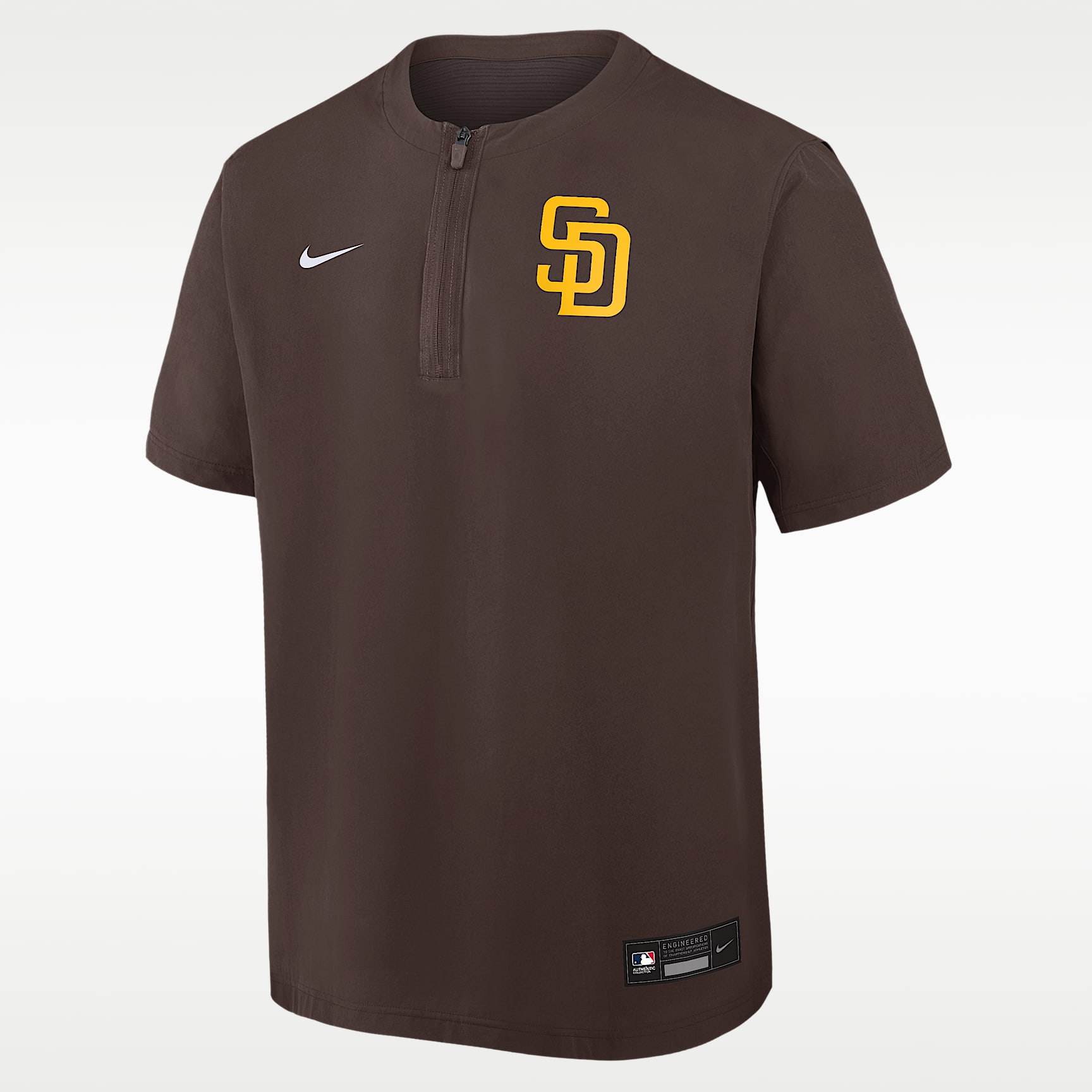 San Diego Padres Authentic Collection Men's Nike Dri-FIT MLB 1/4-Zip Short-Sleeve Windshirt