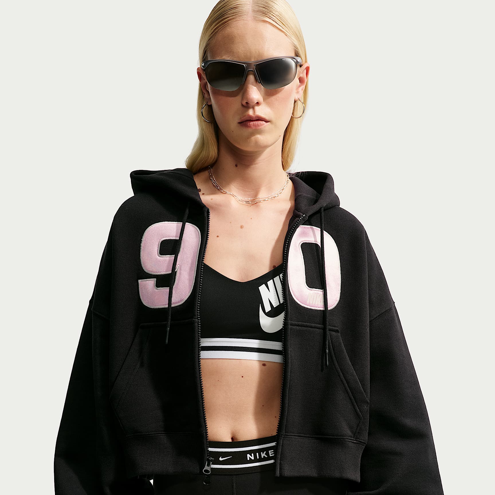 Nike Studio Fleece Medium Weight Women's Oversized Cropped Full-Zip Sweatshirt
