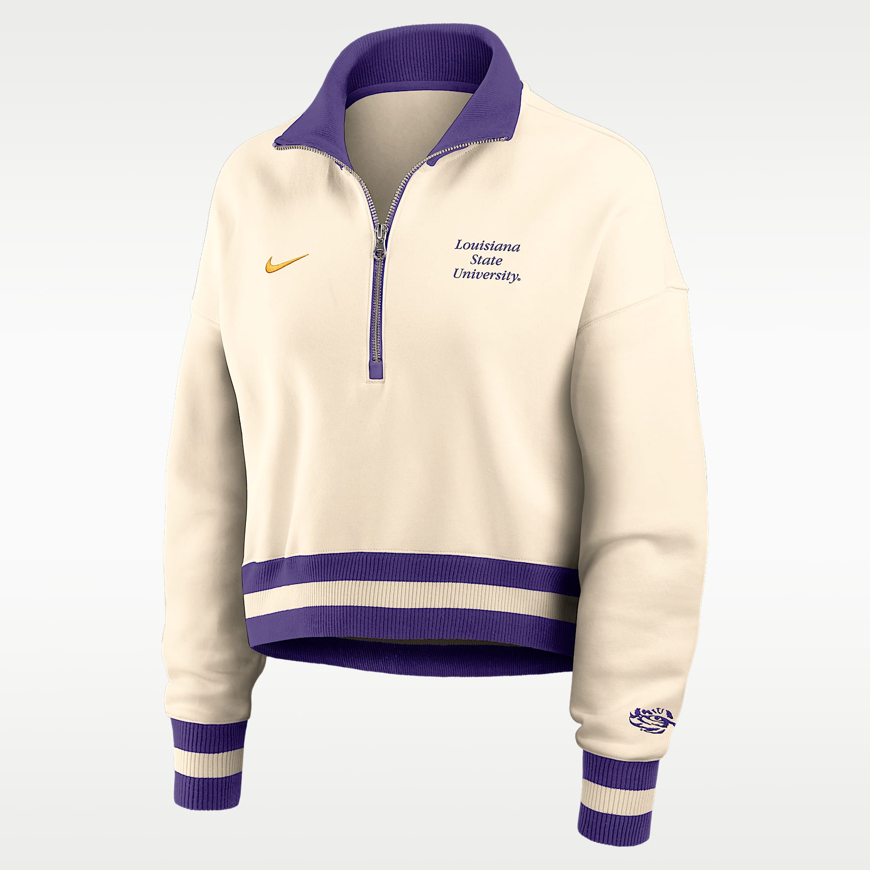 LSU Legacy Women's Nike College Cropped 1/4-Zip Crew