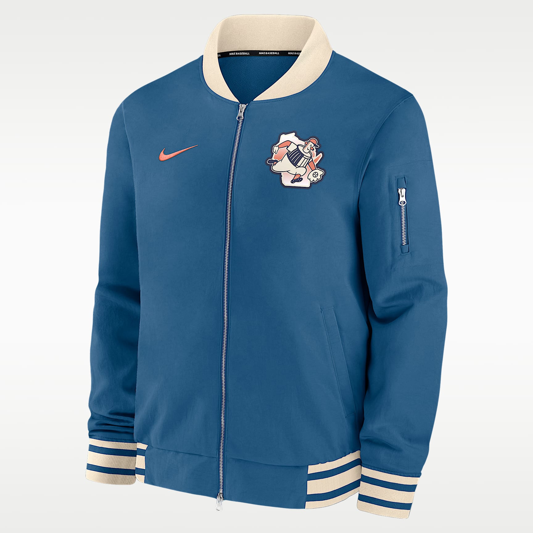 Milwaukee Brewers Authentic Collection City Connect Men's Nike MLB Full-Zip Bomber Jacket