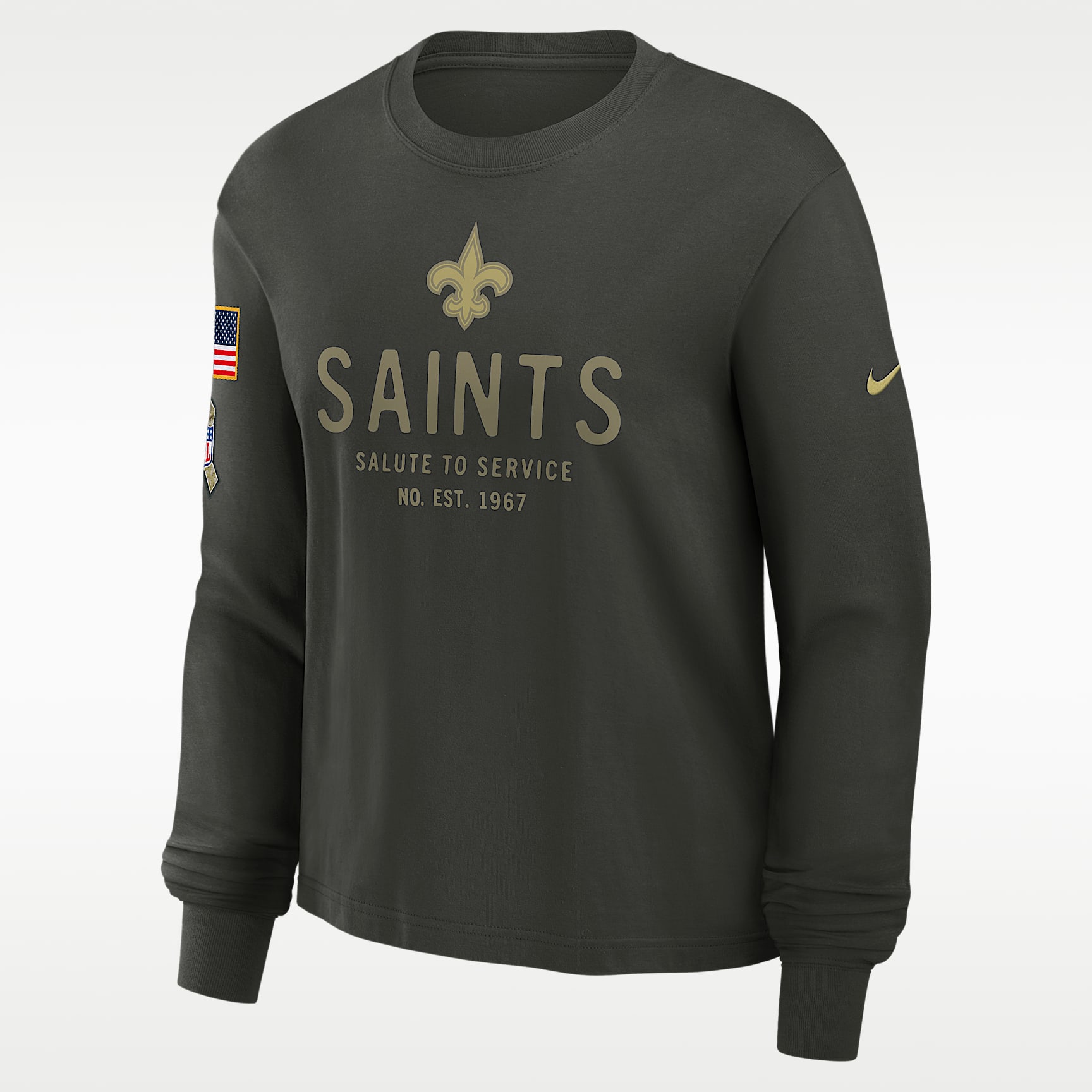 New Orleans Saints Salute to Service Sideline Women's Nike Dri-FIT NFL Long-Sleeve T-Shirt