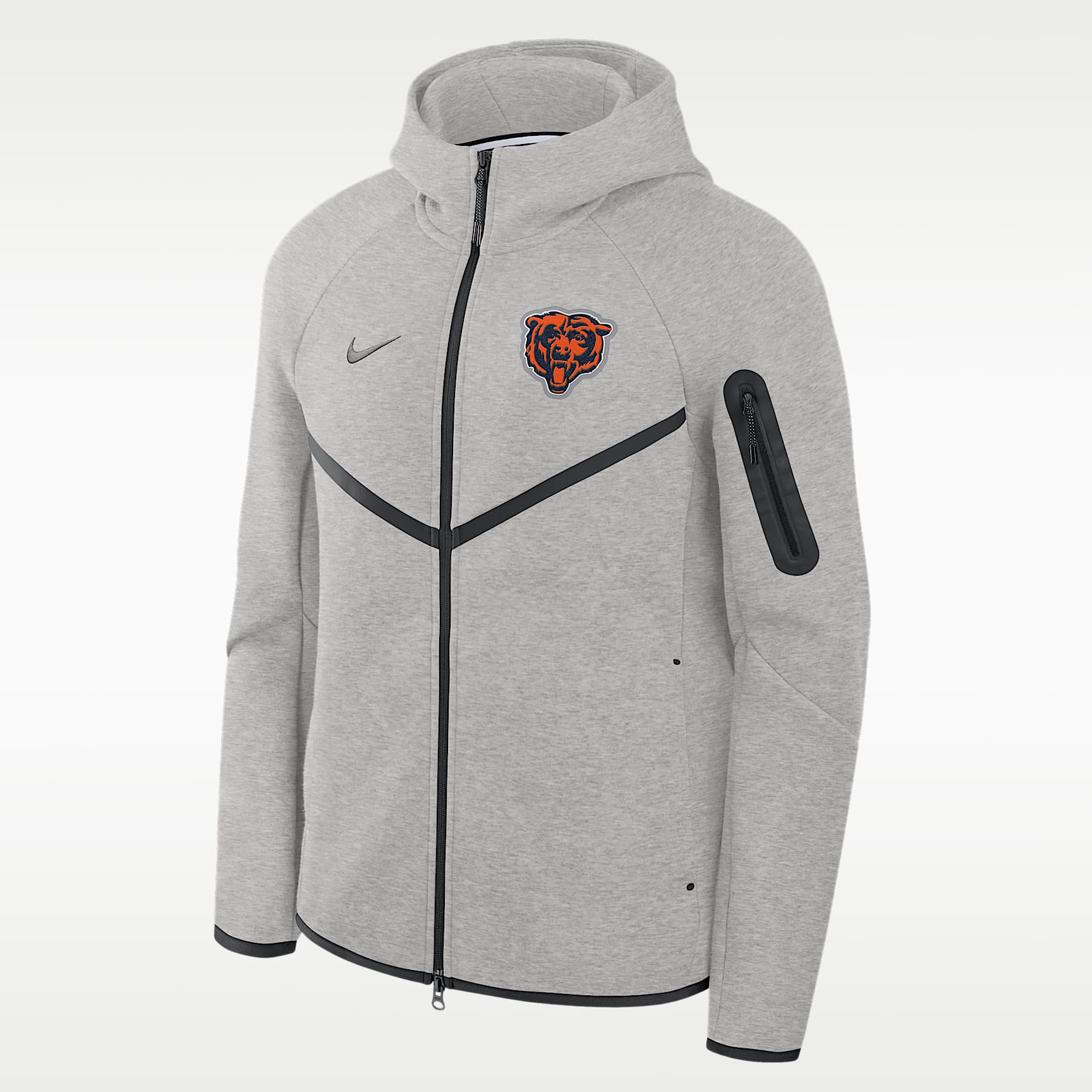 Chamarra con gorro de cierre completo Nike Tech Fleece Windrunner de la NFL para hombre de los Chicago Bears