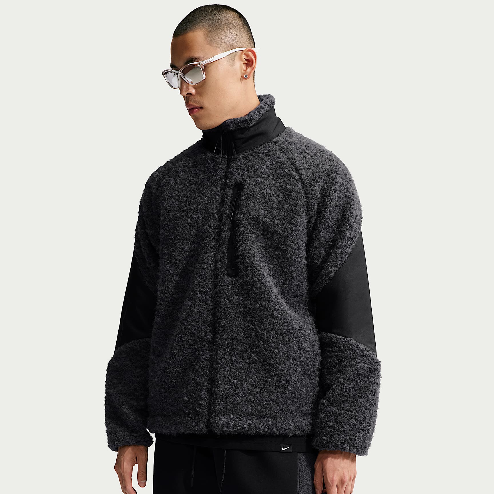 Giacca ampia in bouclé con zip a tutta lunghezza Nike Tech – Uomo