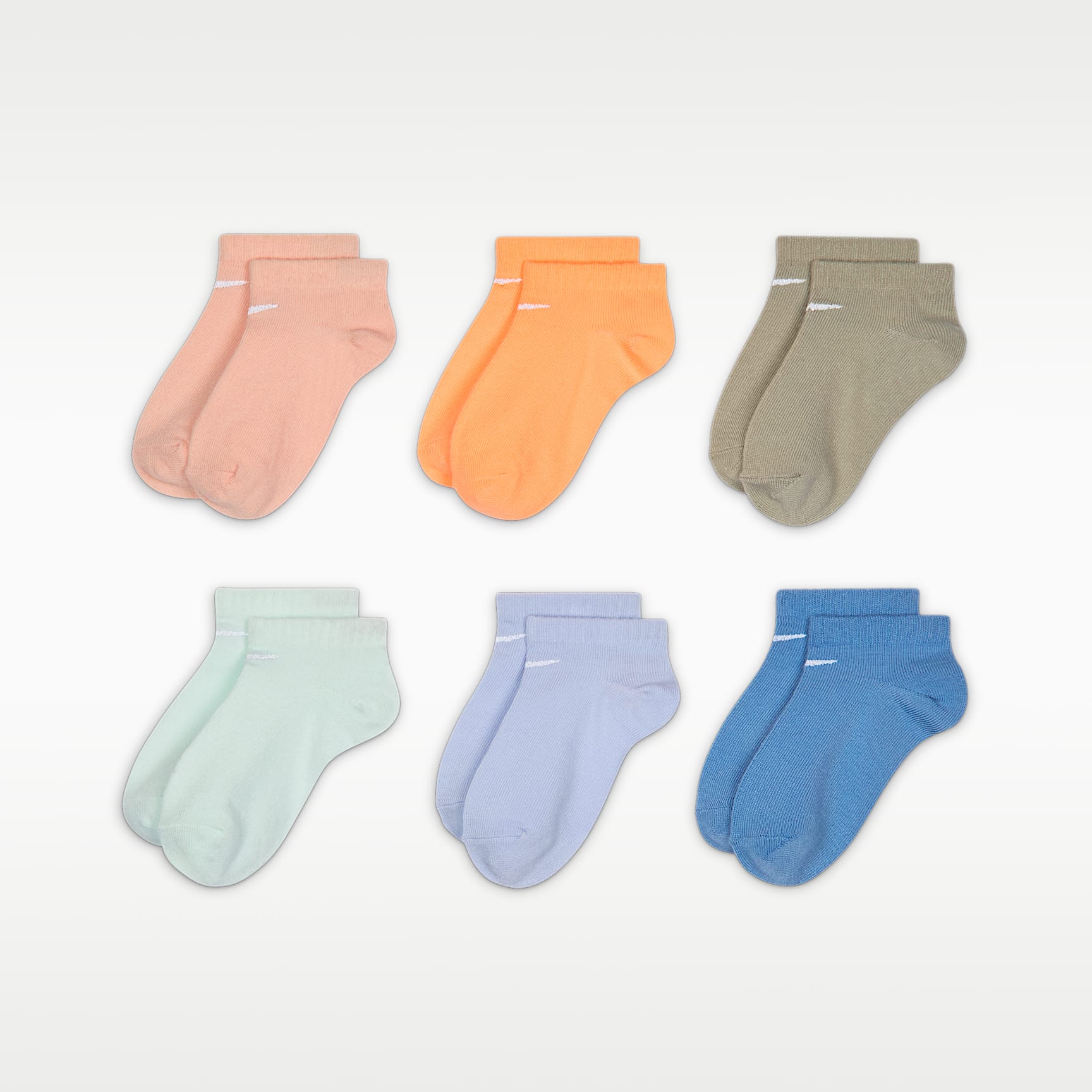 Nike Kids' Metallic Swoosh No-Show Socks (6 Pairs)