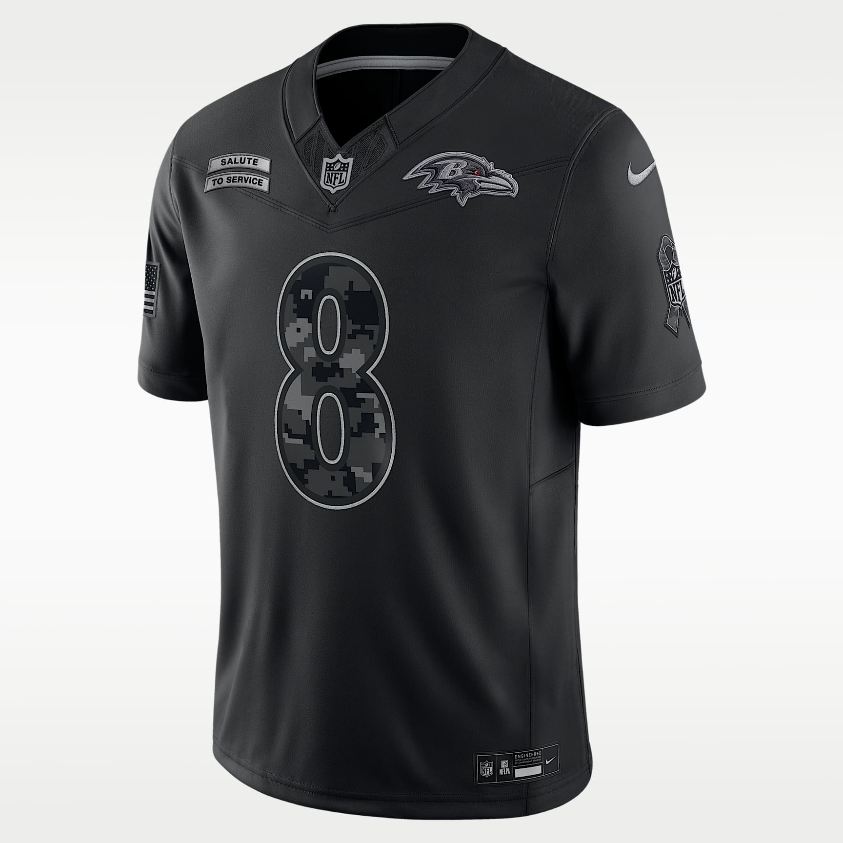 Jersey Nike Dri-FIT Limited de la NFL para hombre Lamar Jackson Baltimore Ravens Salute to Service
