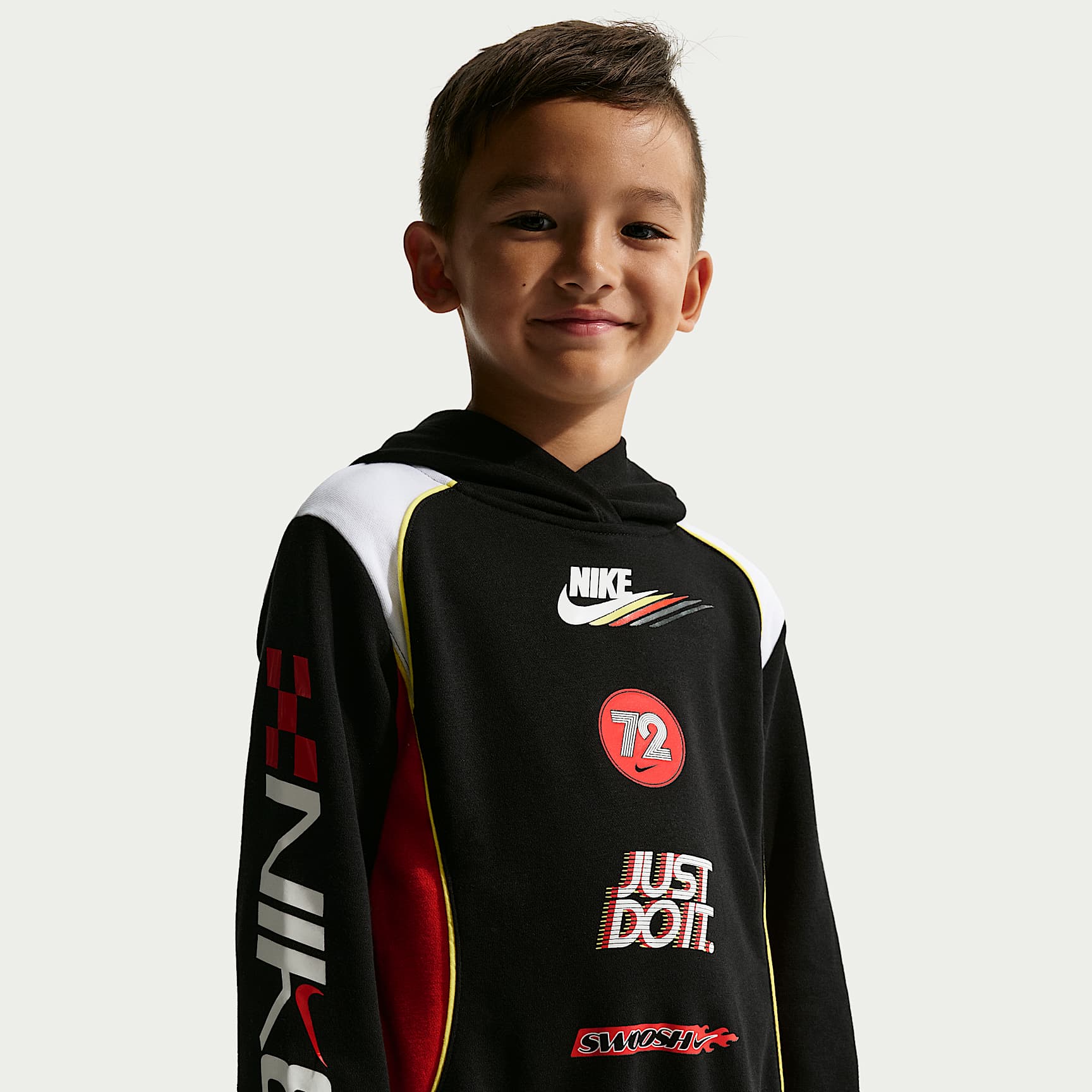 Sudadera con gorro Victory Lap para niños talla pequeña Nike Sportswear