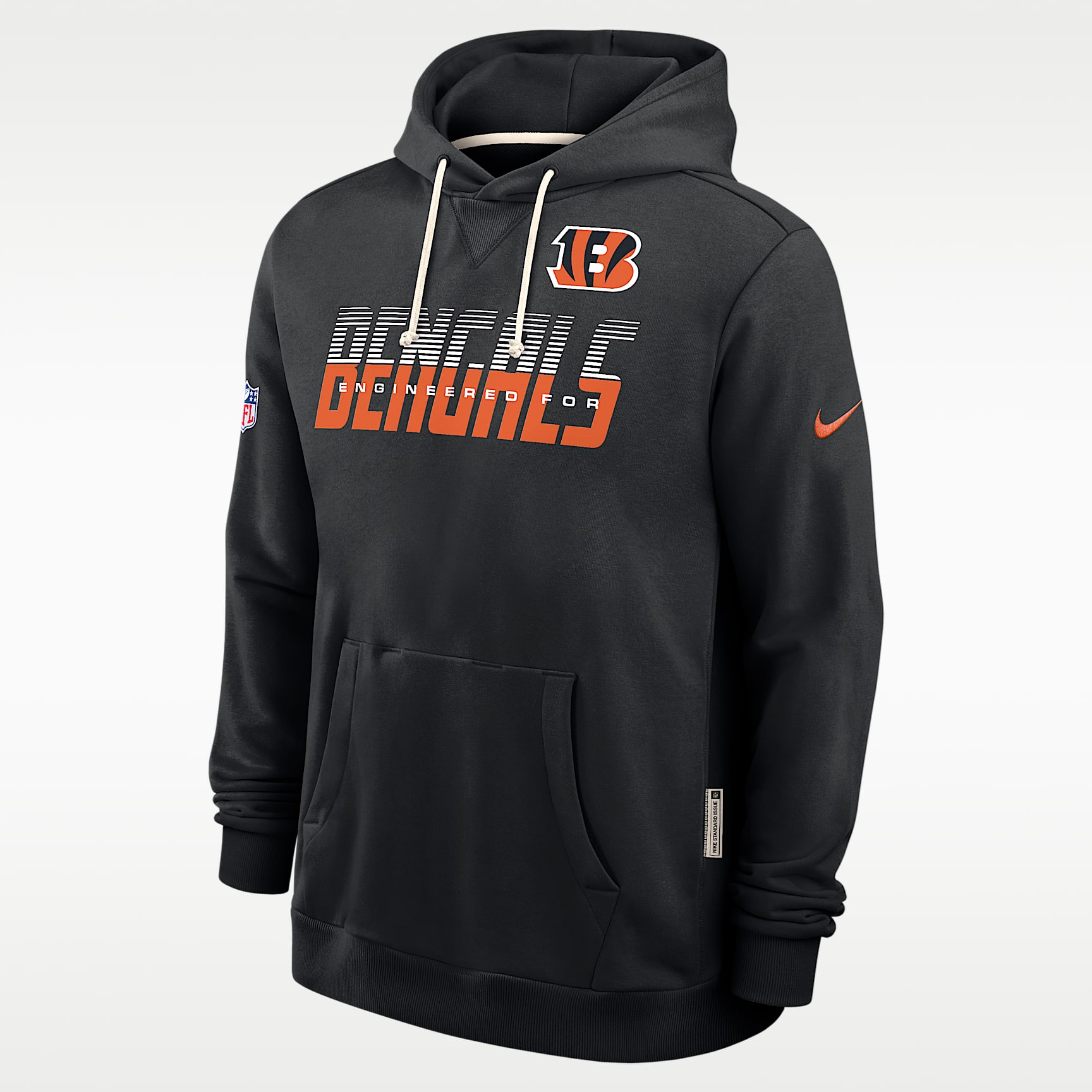 Sudadera con gorro sin cierre Nike Dri-FIT de la NFL para hombre Cincinnati Bengals Sideline Standard Issue