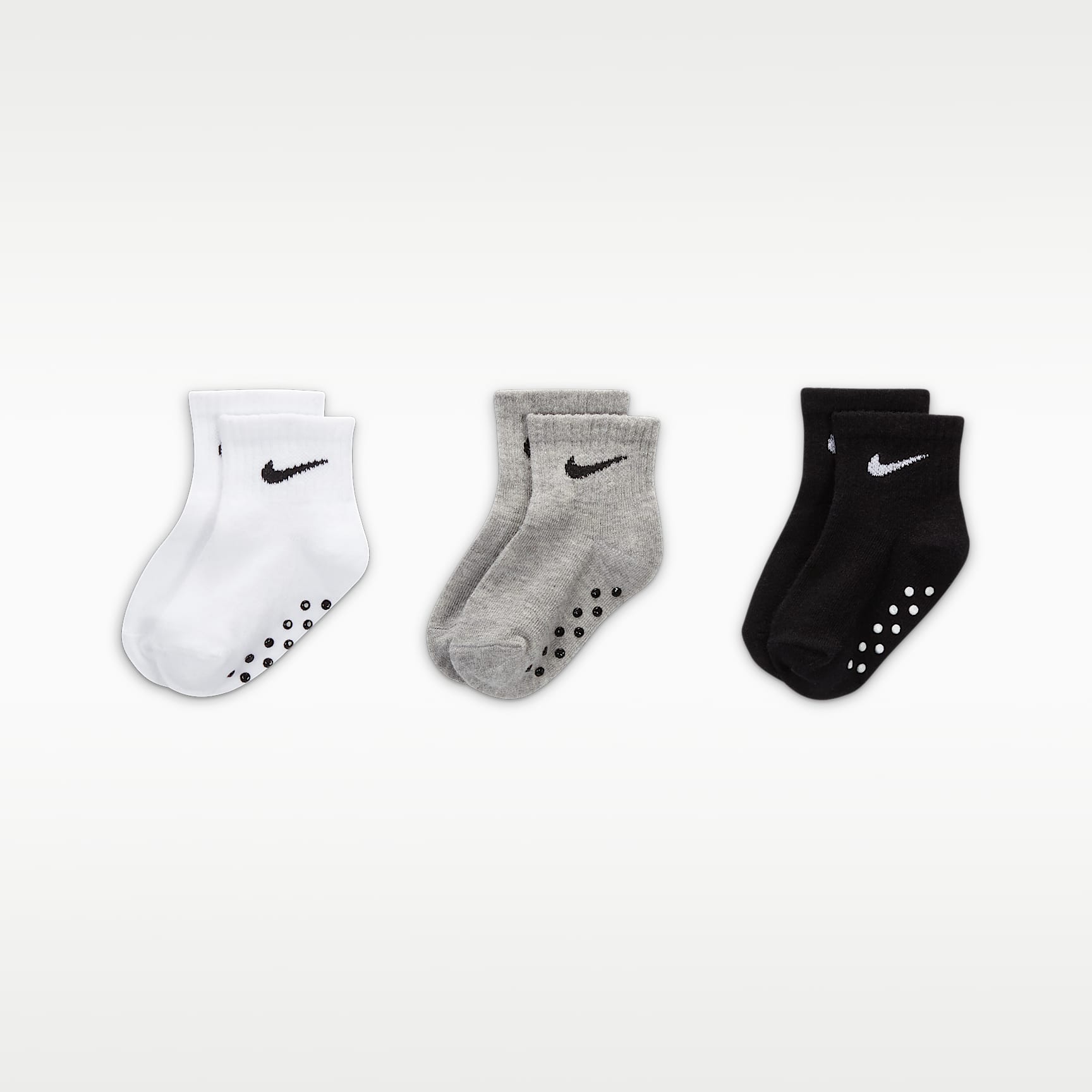 Nike Toddler Swoosh Ankle Gripper Socks (3-Pairs)