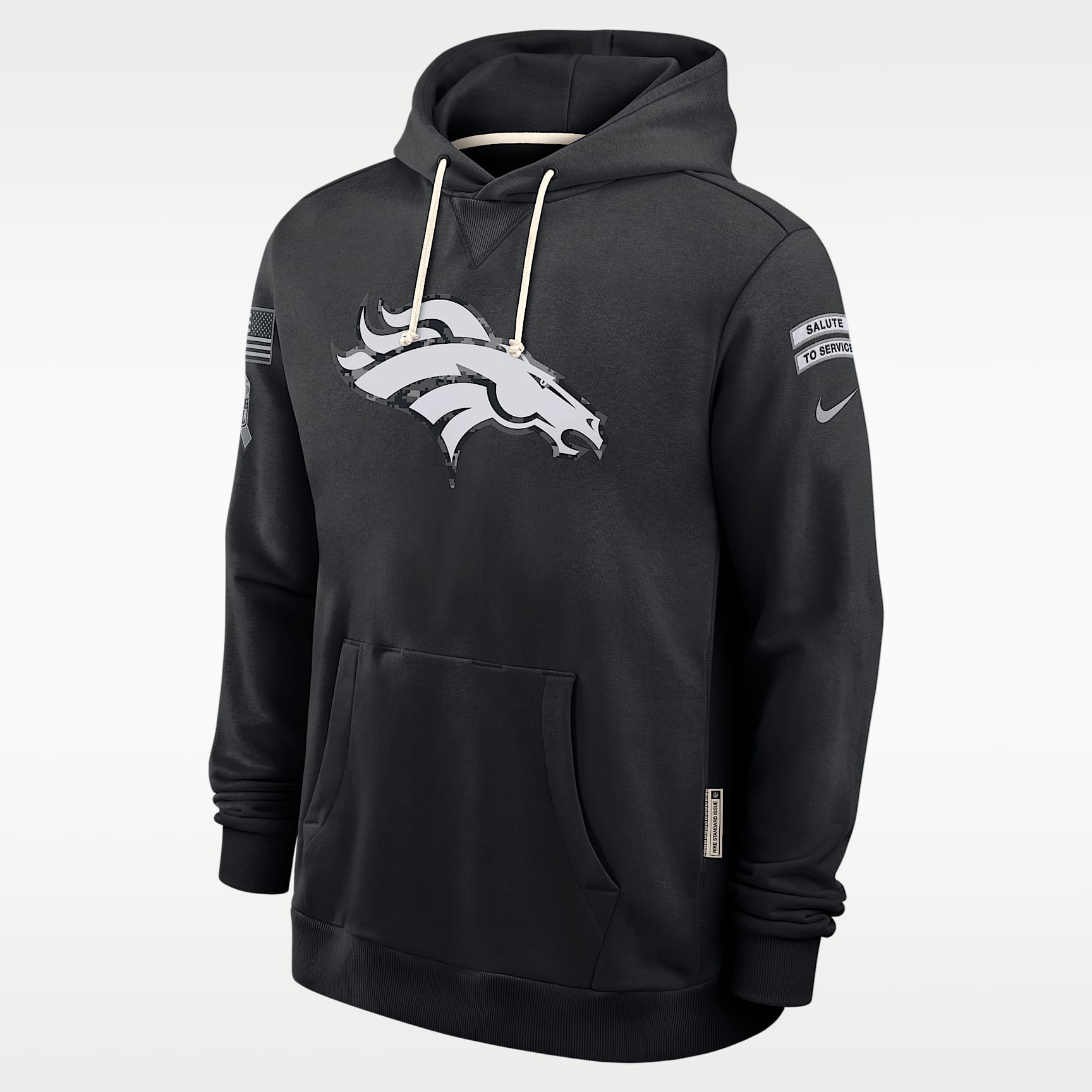 Sudadera con gorro sin cierre Nike Dri-FIT de la NFL para hombre Denver Broncos Salute to Service Sideline
