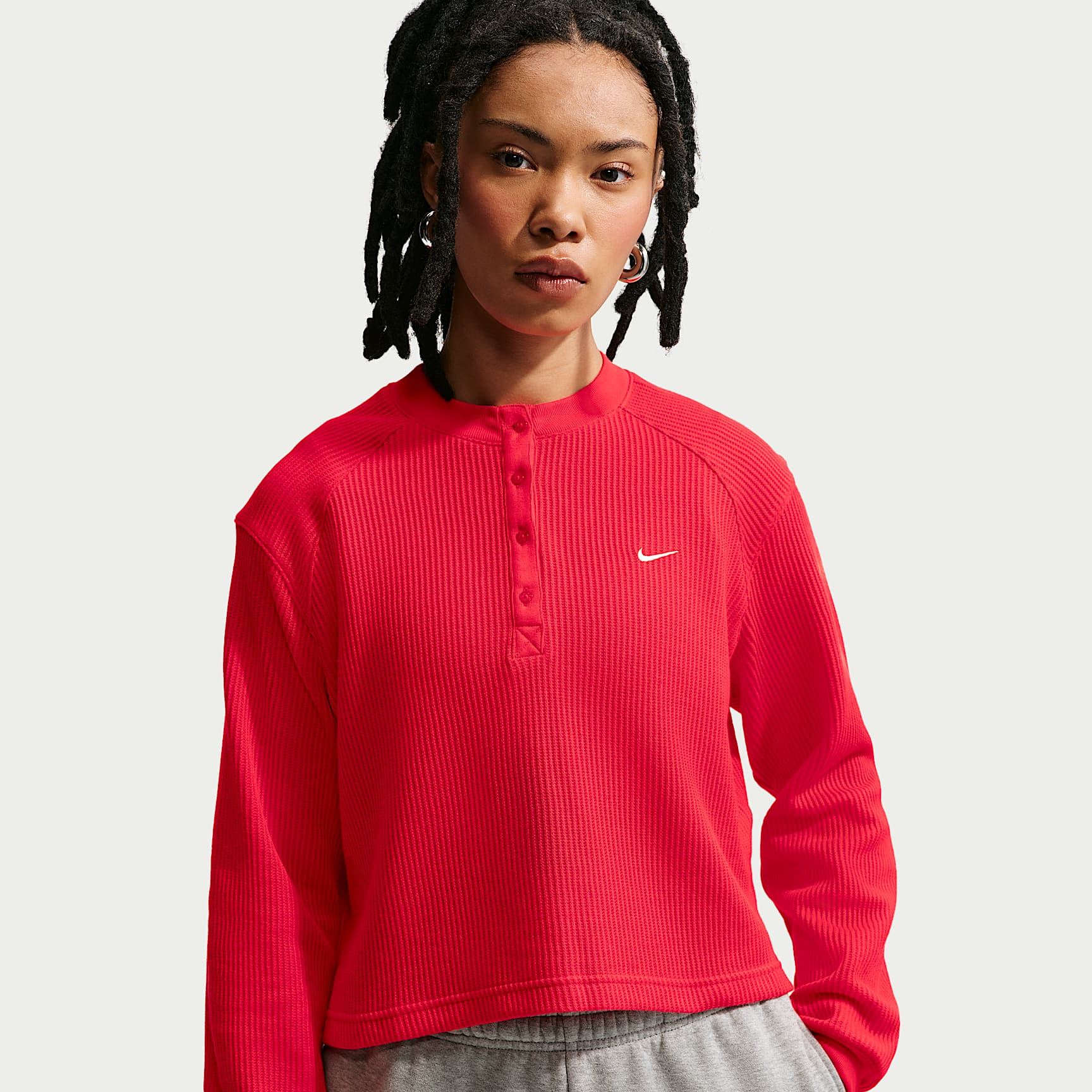 Nike Sportswear Chill Waffle Women's Oversized Long-Sleeve Henley Top