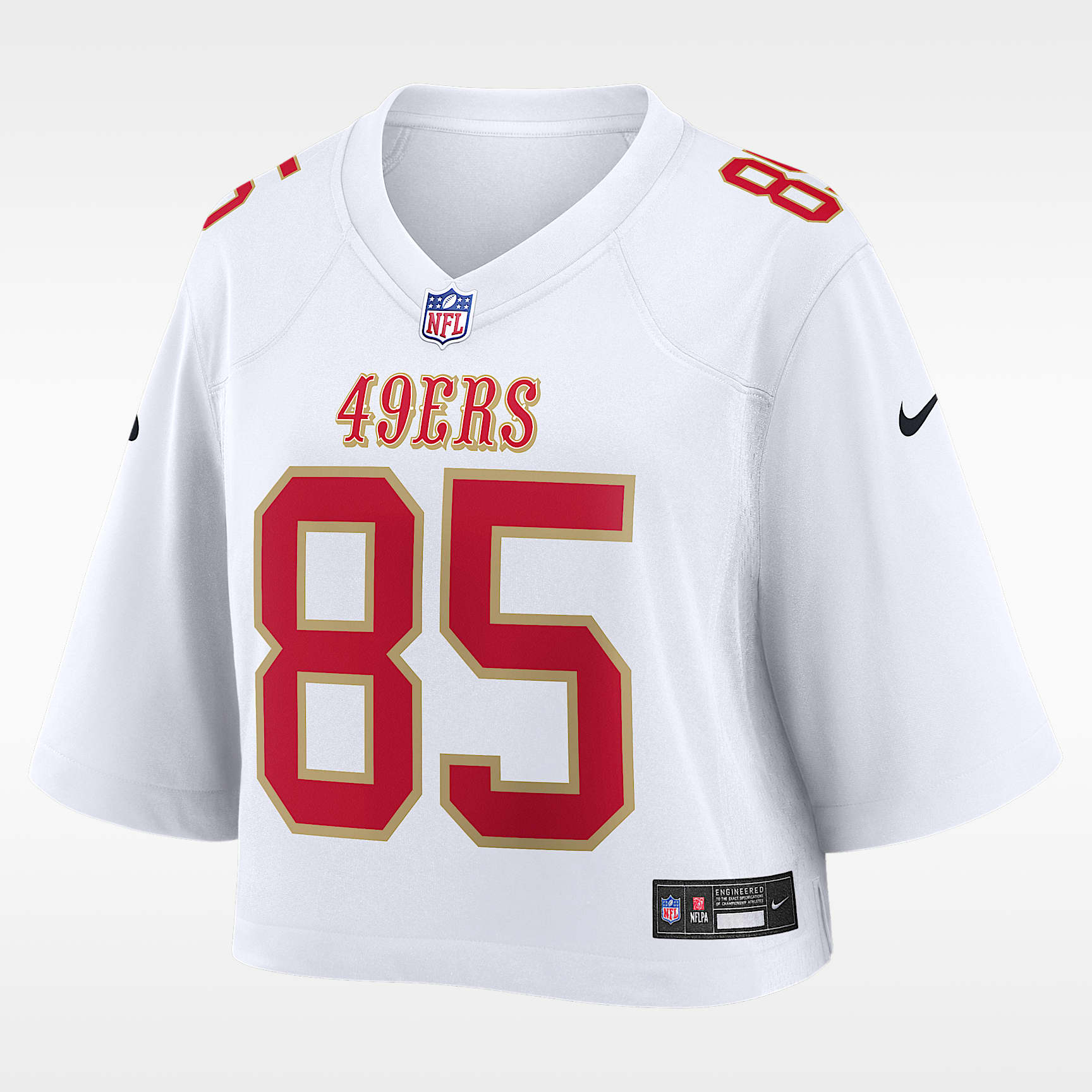 George Kittle San Francisco 49ers Women's Nike NFL Cropped Tundra Game Jersey