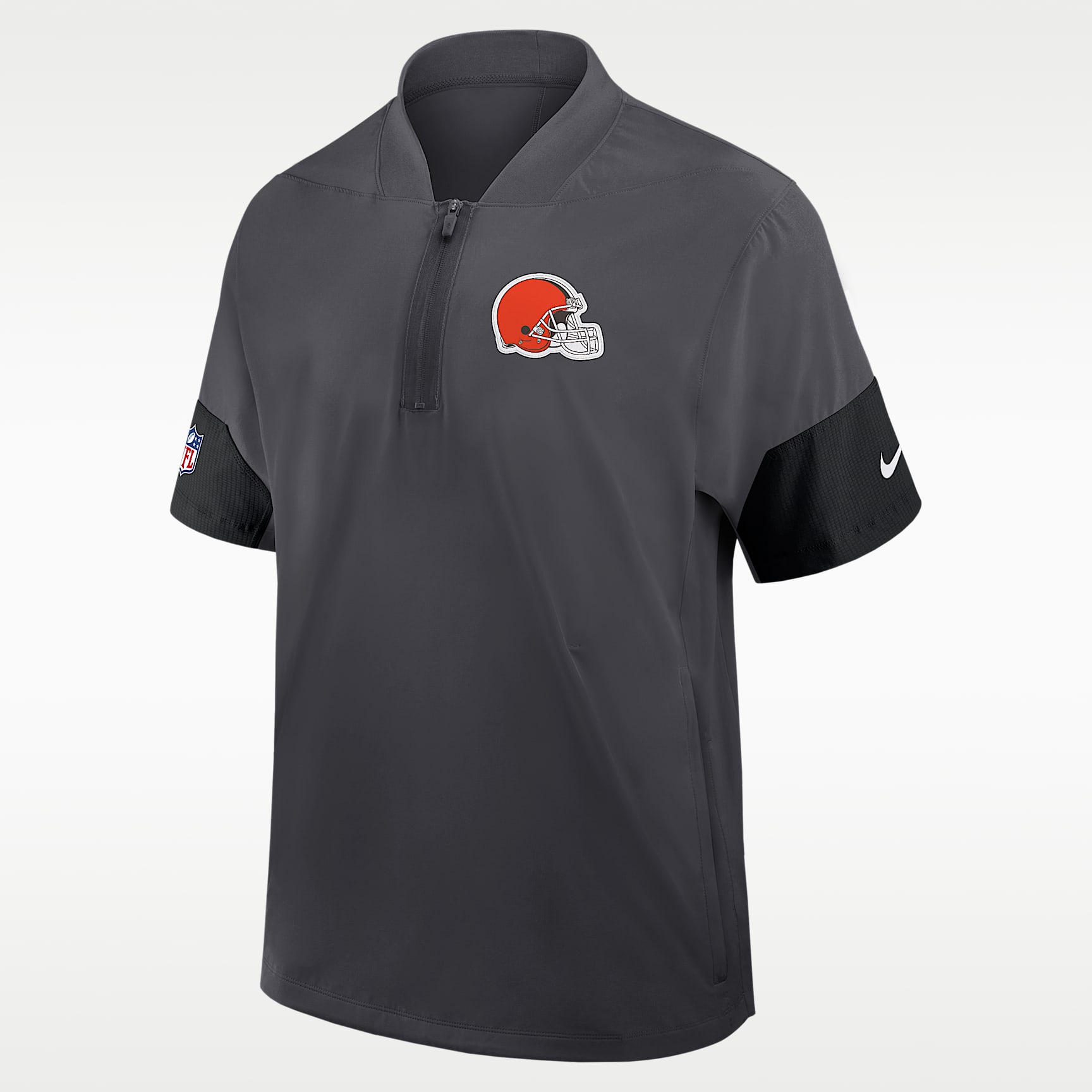 Cleveland Browns Sideline Coach Men's Nike NFL 1/2-Zip Short-Sleeve Jacket