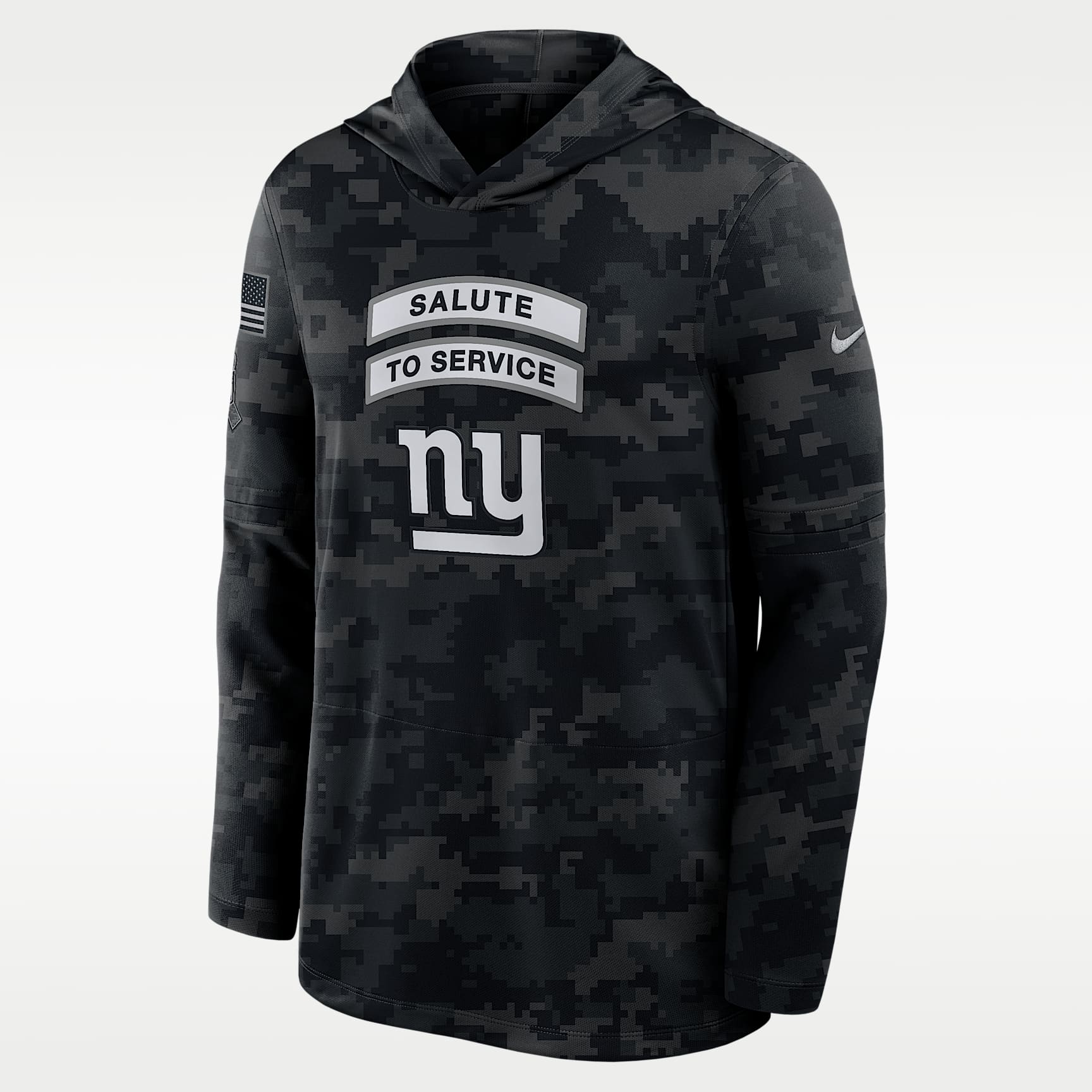 New York Giants Salute to Service Sideline Men's Nike Dri-FIT NFL Long-Sleeve Hooded Top