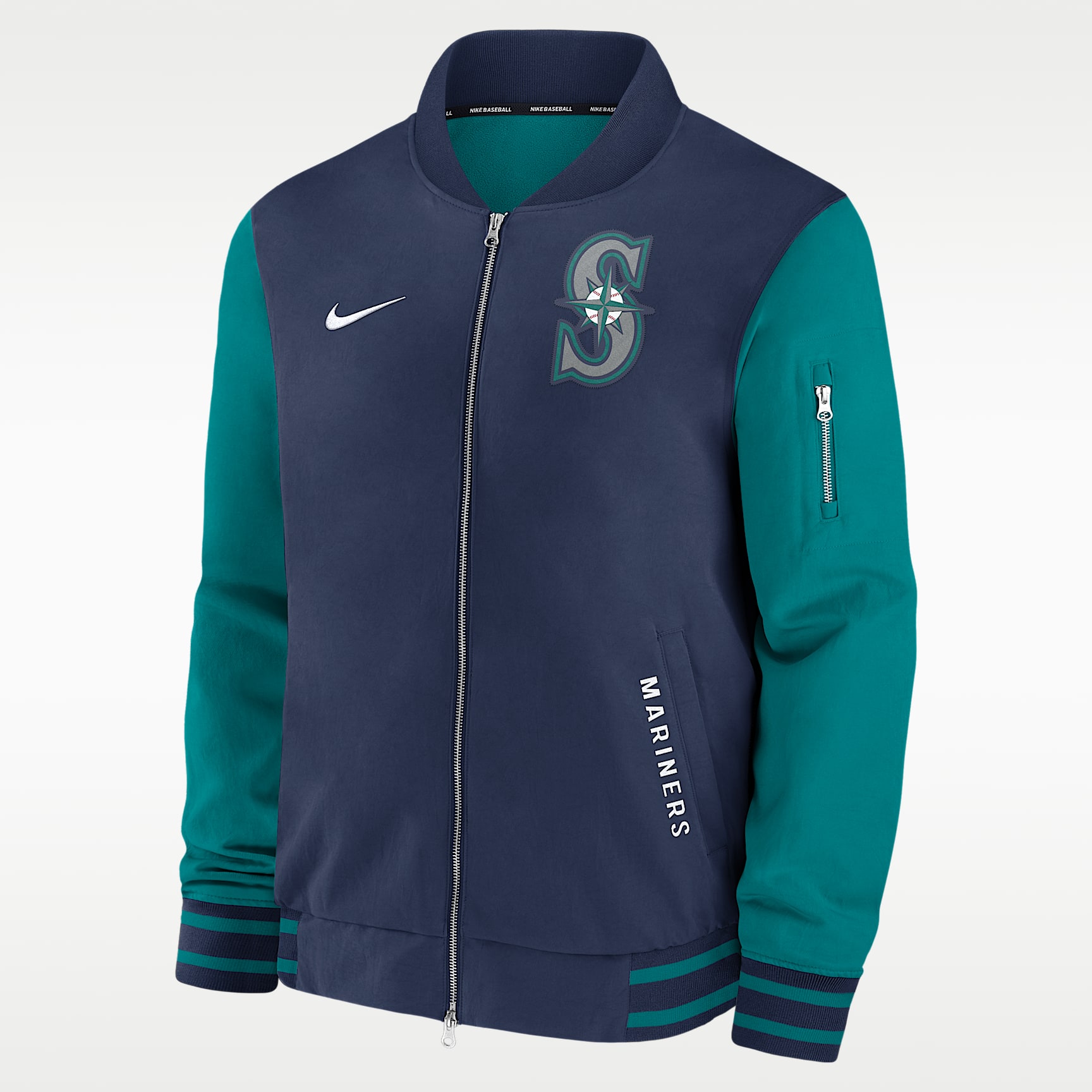 Seattle Mariners Authentic Collection Dugout Men's Nike MLB Full-Zip Bomber Jacket
