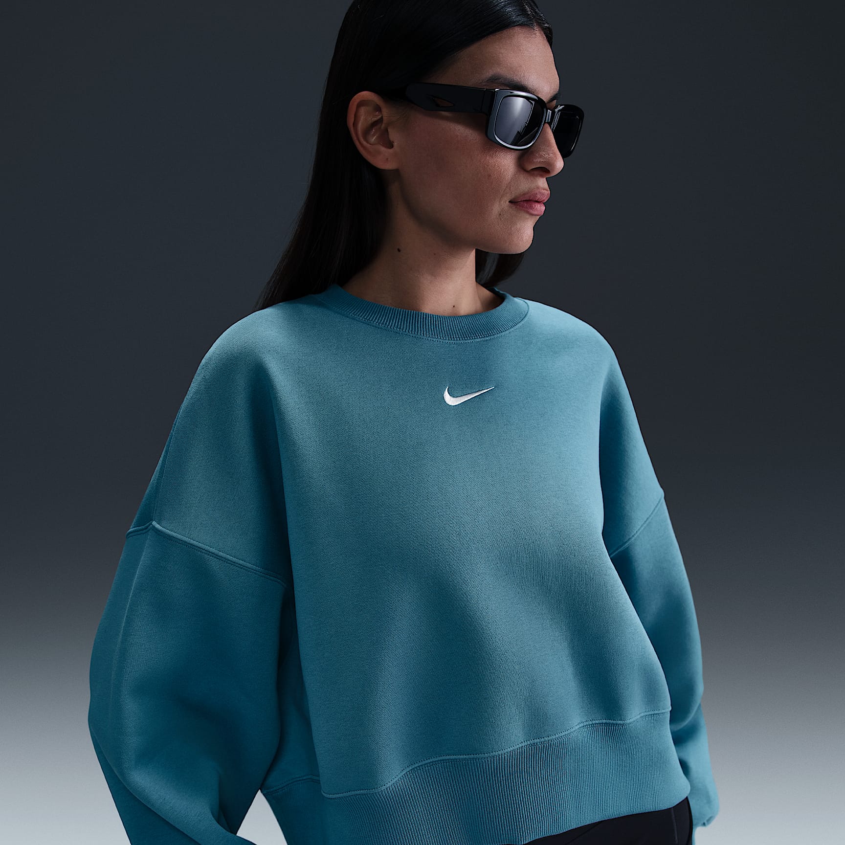Sudadera sin cierre de cuello redondo extra oversized para mujer Nike Sportswear Phoenix Fleece