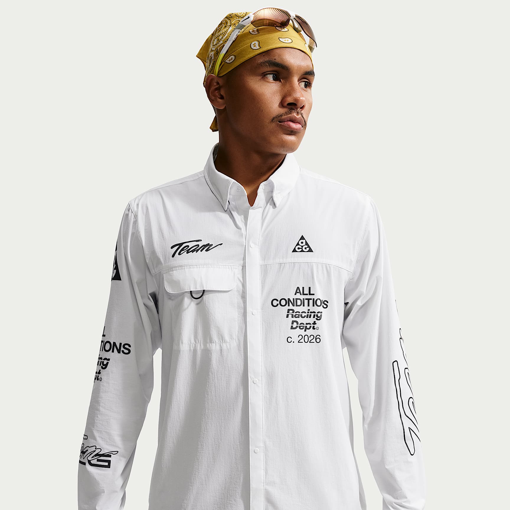 ACG "Aireez" Men's UV-Reisitant Button-Up Long-Sleeve Graphic Top