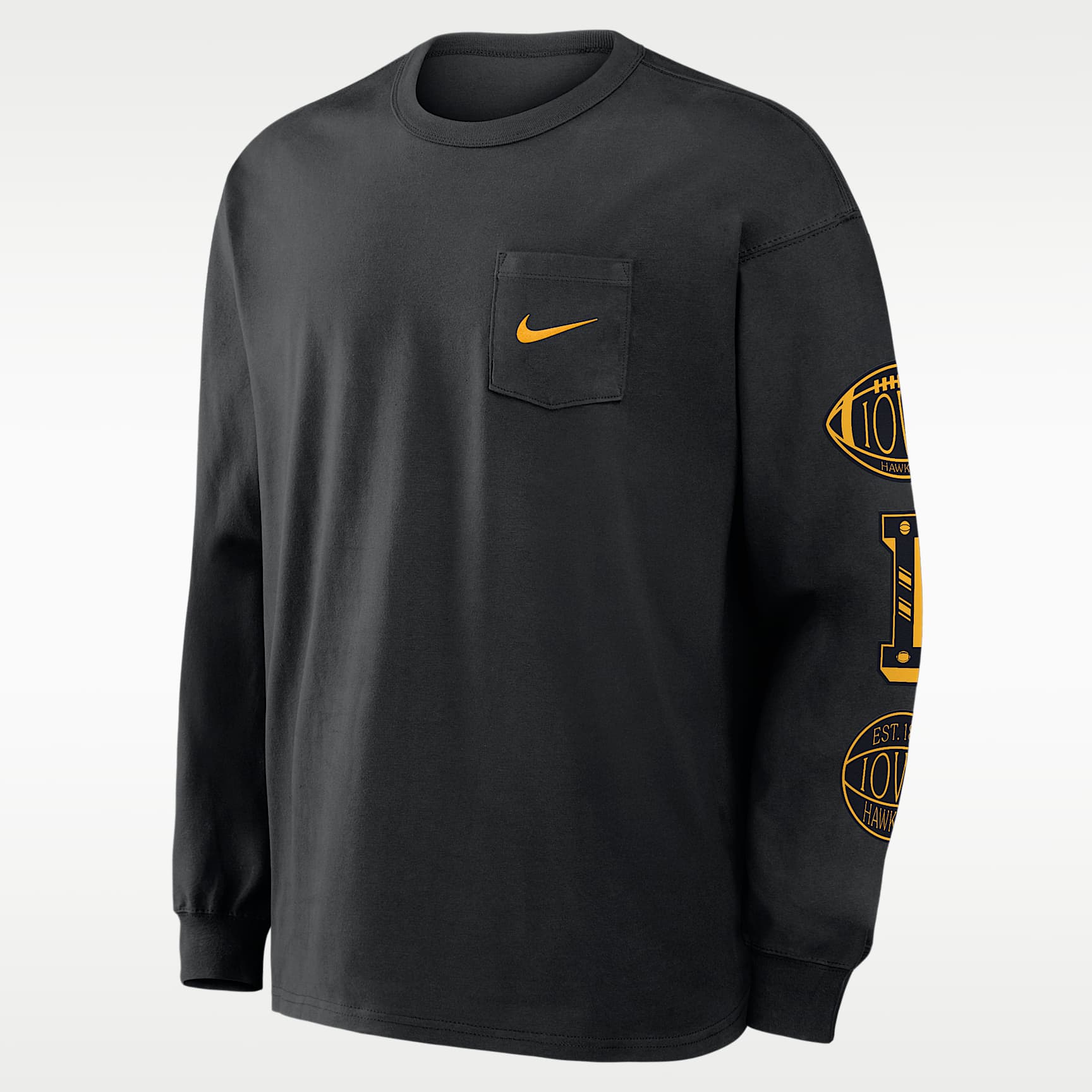 Iowa Academic Max90 Pocket Men's Nike College Long-Sleeve T-Shirt