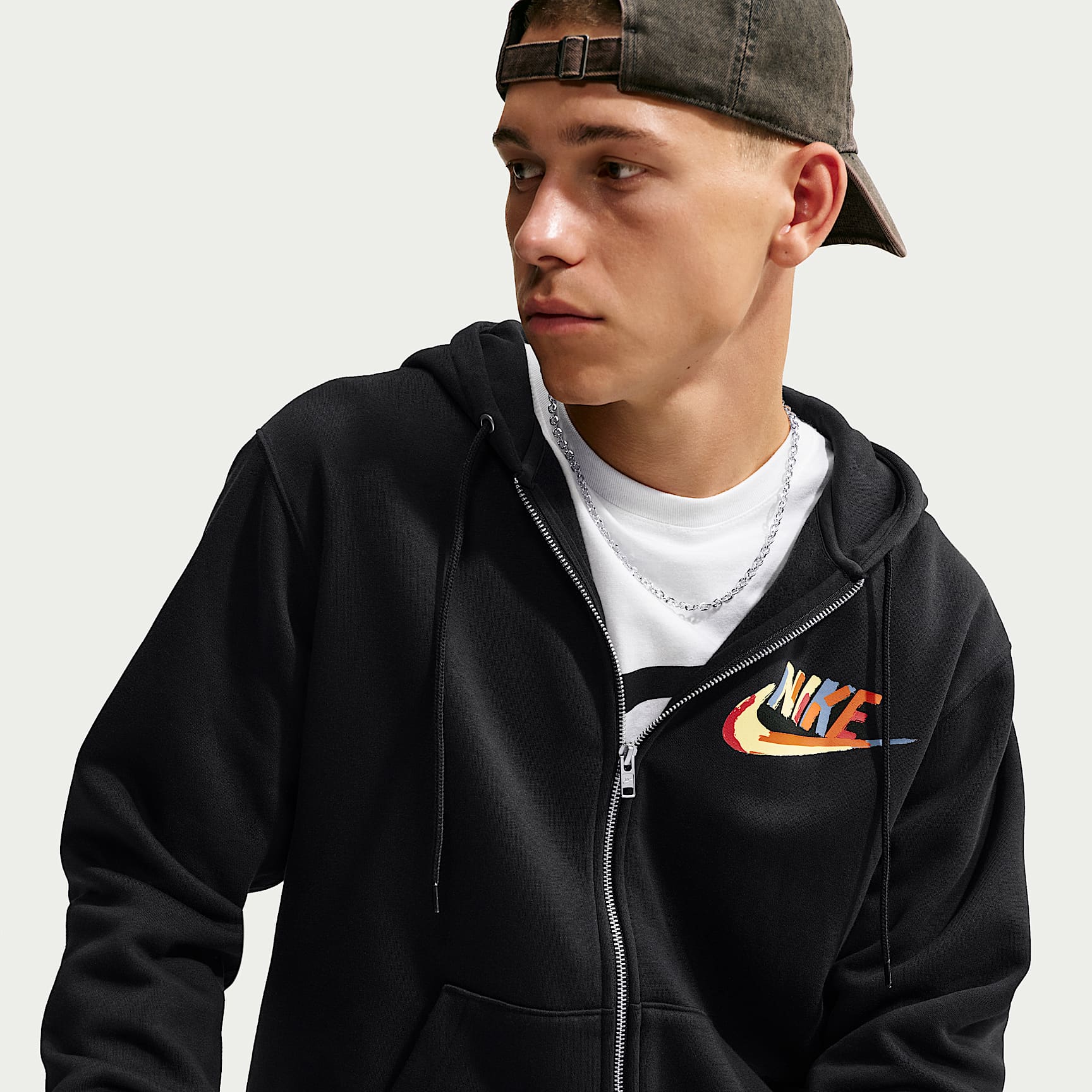 Sudadera con gorro de tejido Fleece de cierre completo para hombre Nike Club