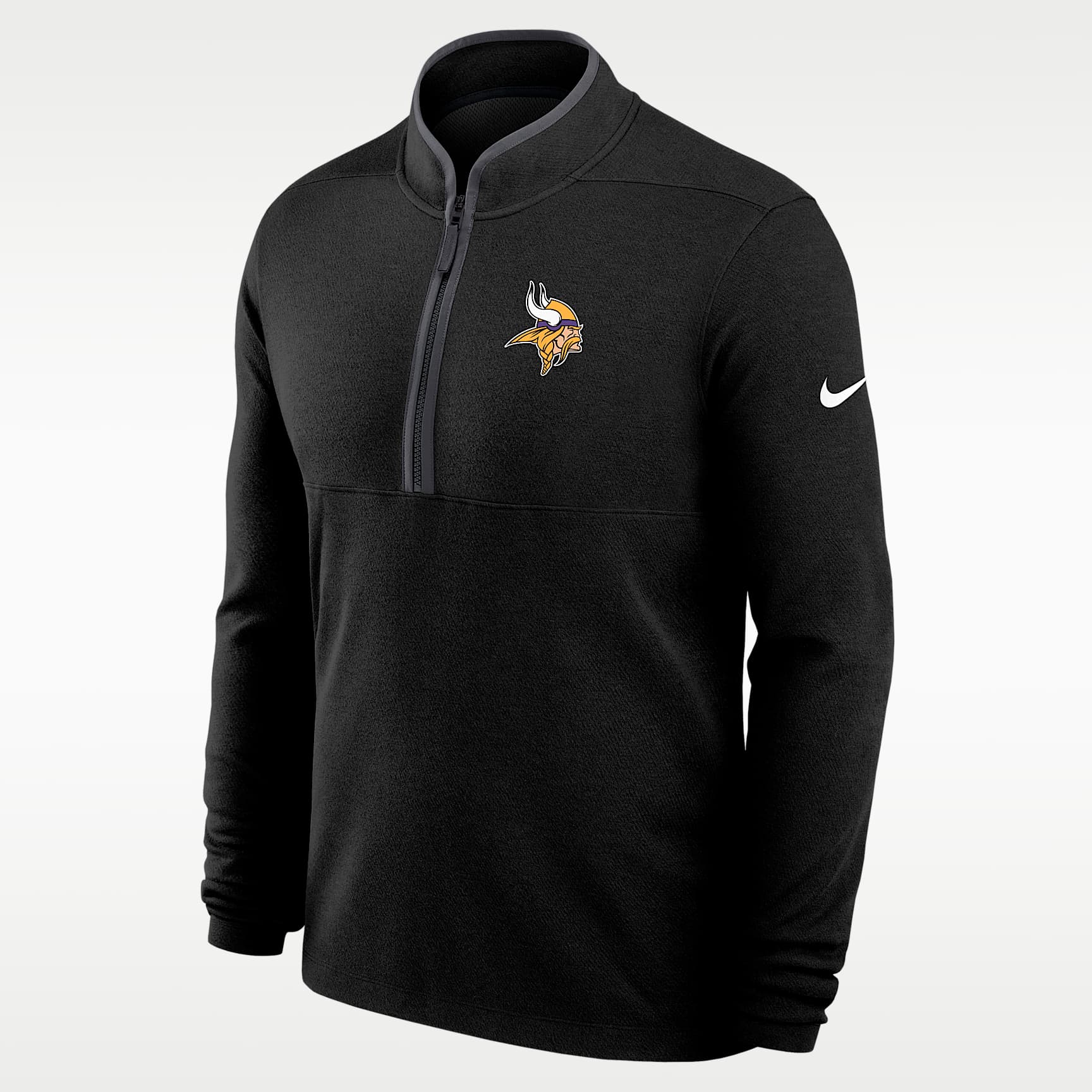 Minnesota Vikings Logo Victory Men's Nike Dri-FIT NFL 1/2-Zip Long-Sleeve Top