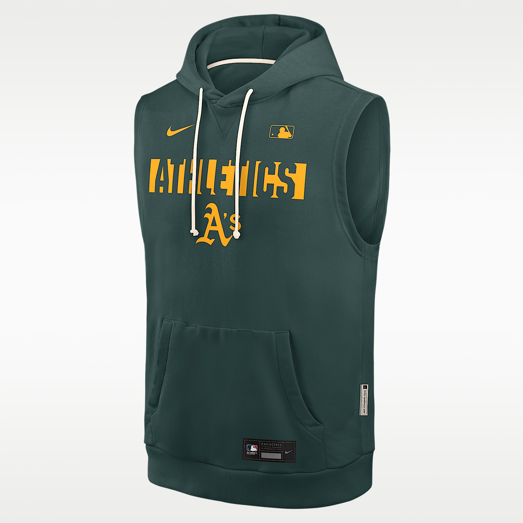 Athletics Authentic Collection Standard Issue Men's Nike Dri-FIT MLB Sleeveless Pullover Hoodie