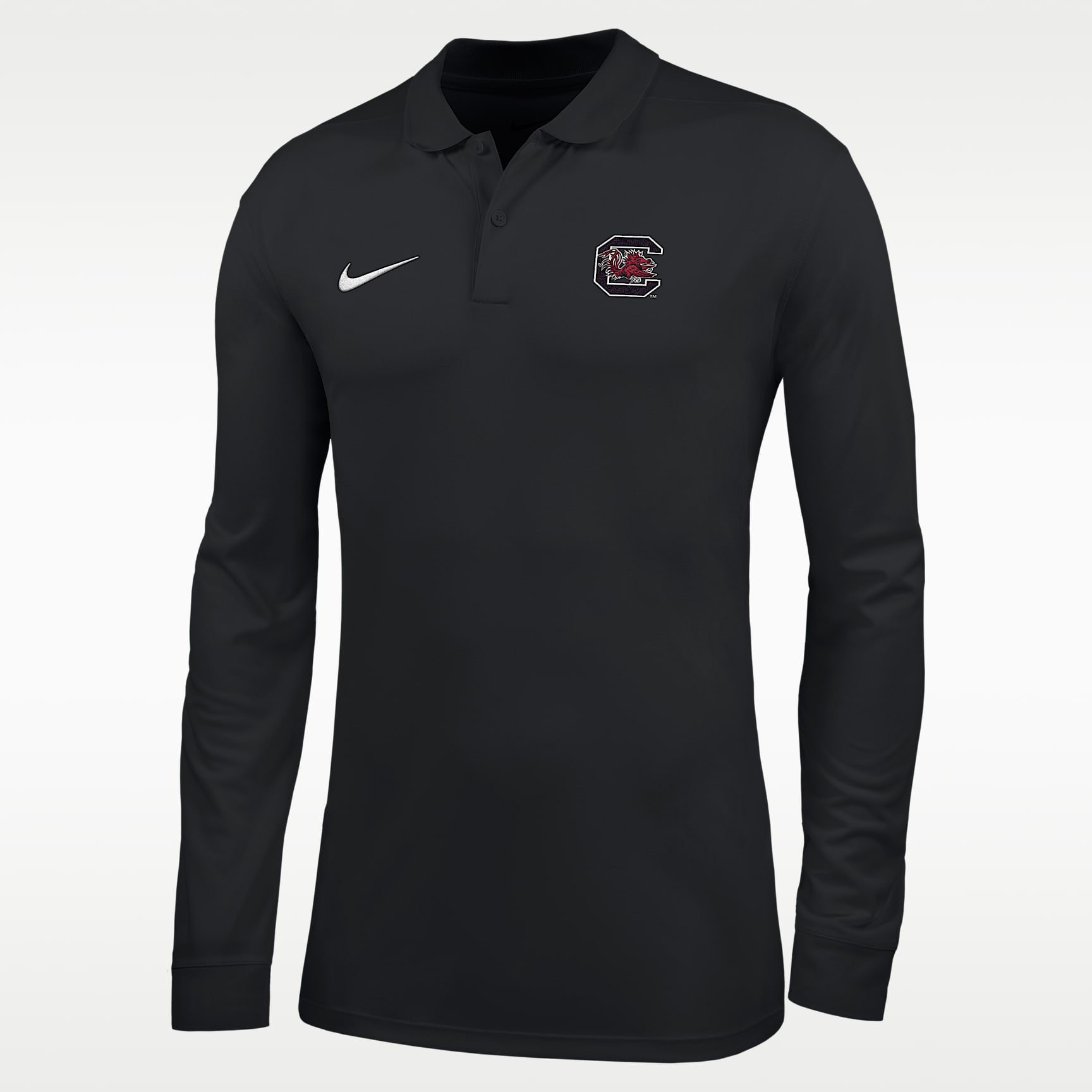Polo universitario de manga larga Nike Dri-FIT para hombre South Carolina Victory