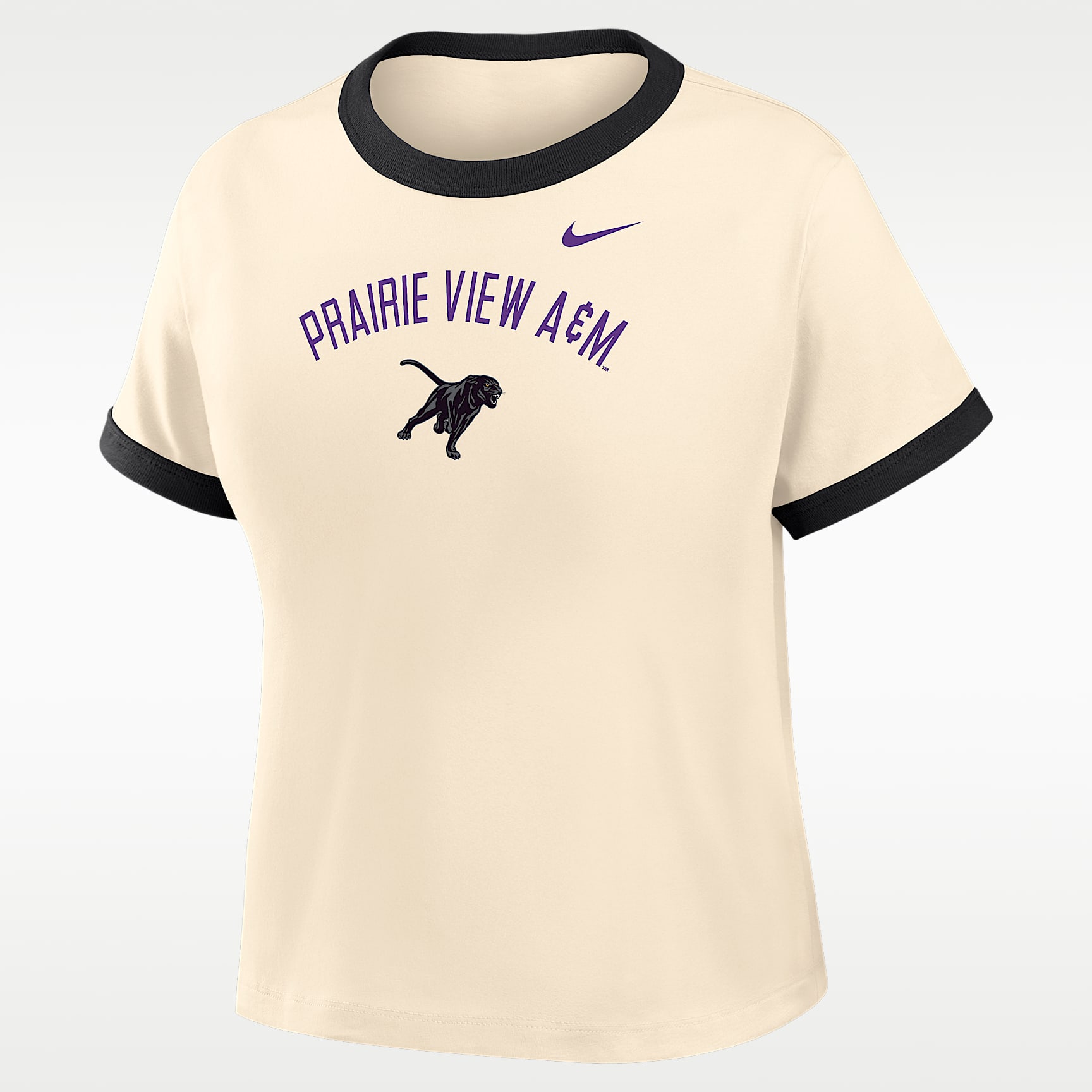 Nike College (Prairie View A&M University) Women's Cropped Ringer T-Shirt