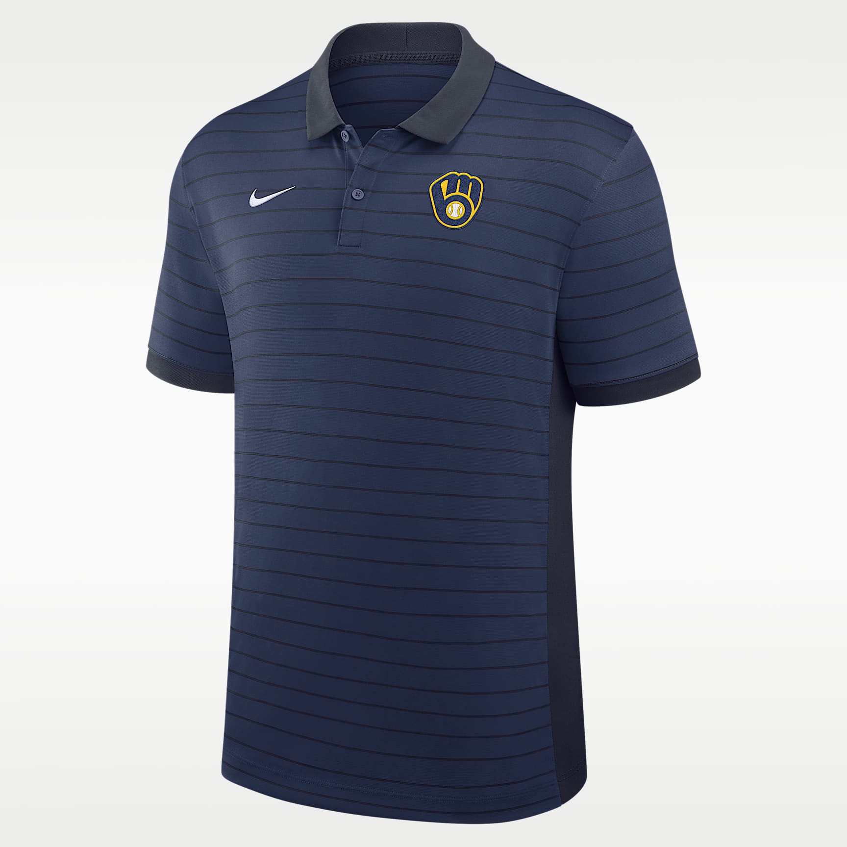 Milwaukee Brewers Authentic Collection Striped Victory Men's Nike Dri-FIT MLB Polo