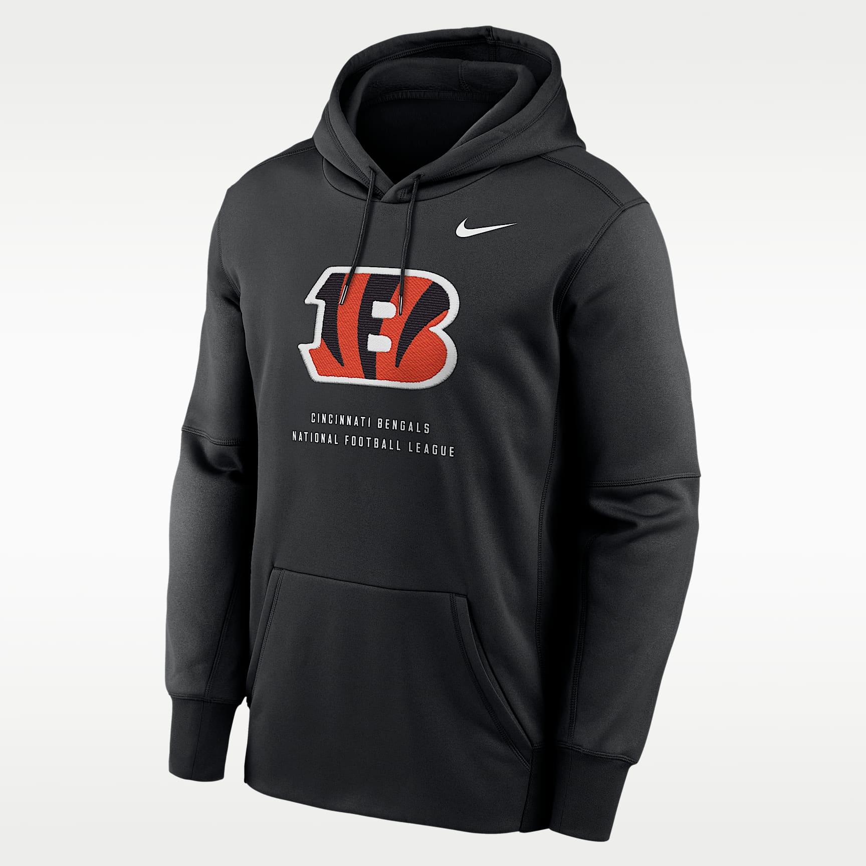 Sudadera con gorro sin cierre Nike Therma de la NFL para hombre Cincinnati Bengals