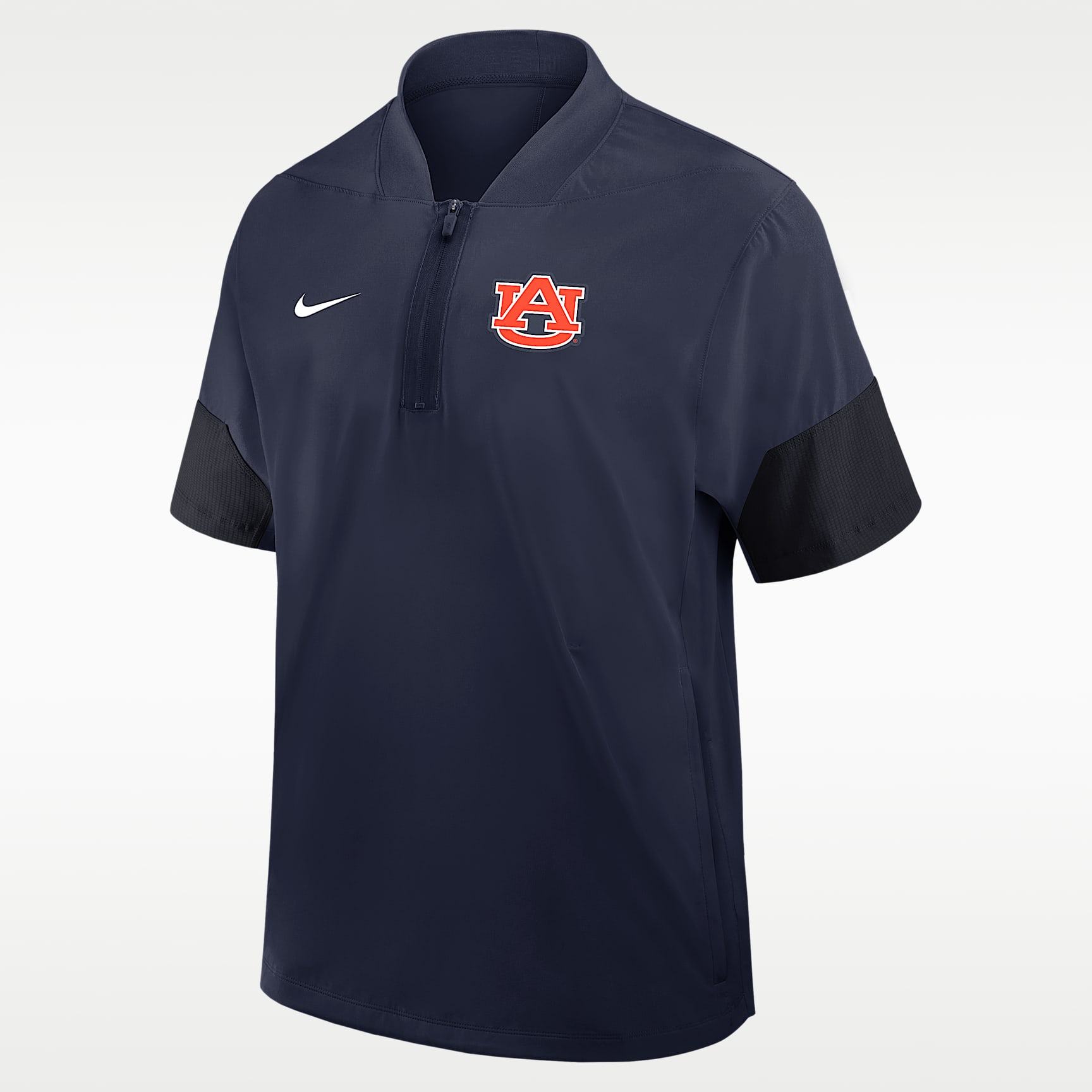 Auburn Sideline Coach Men's Nike College 1/2-Zip Short-Sleeve Hooded Jacket