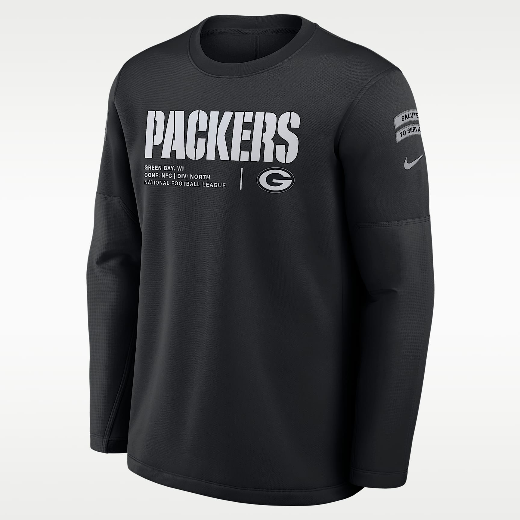 Green Bay Packers Salute to Service Sideline Coaches Men's Nike NFL Pullover Crew