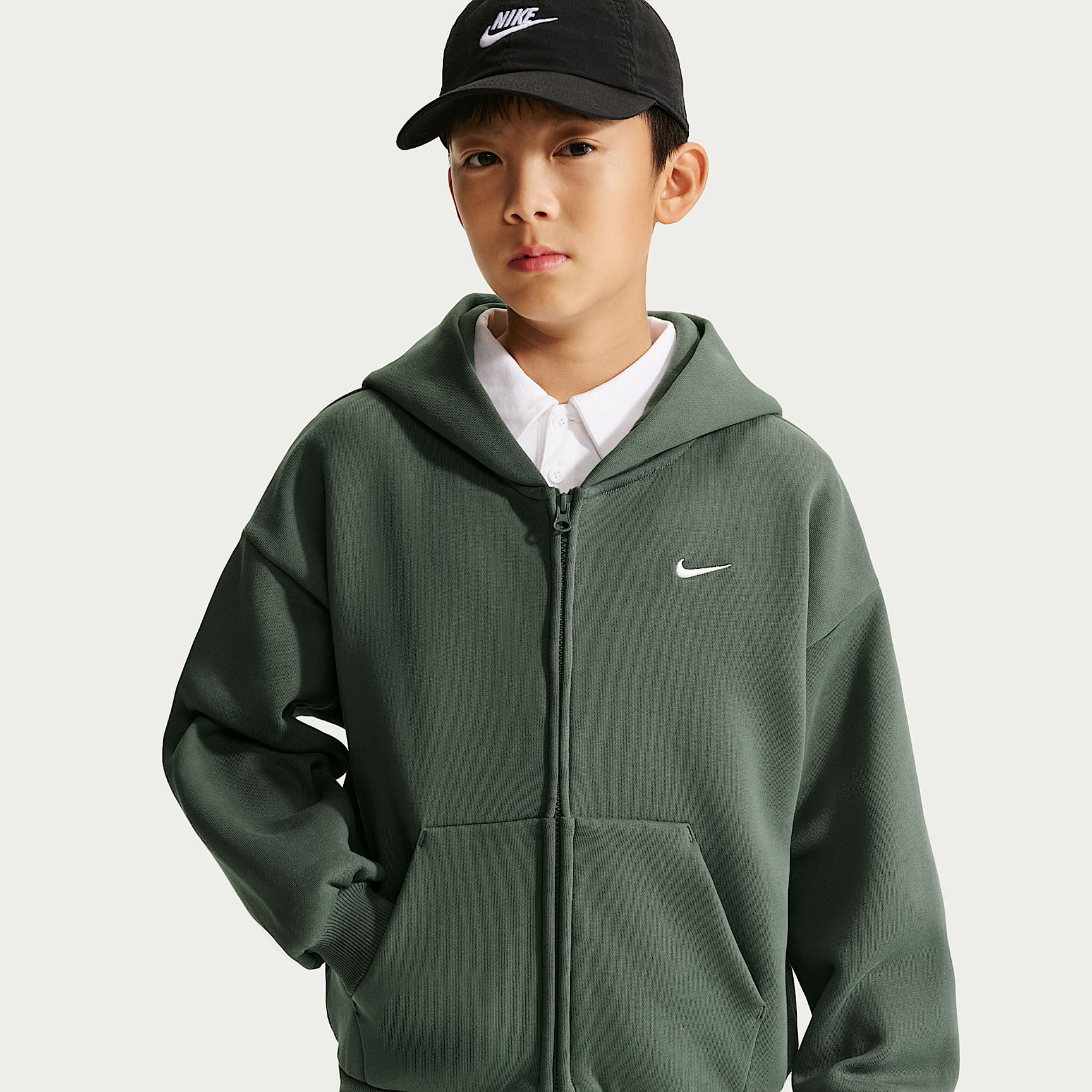 나이키 스포츠웨어 솔로 스우시 주니어 플리스 풀집 후디